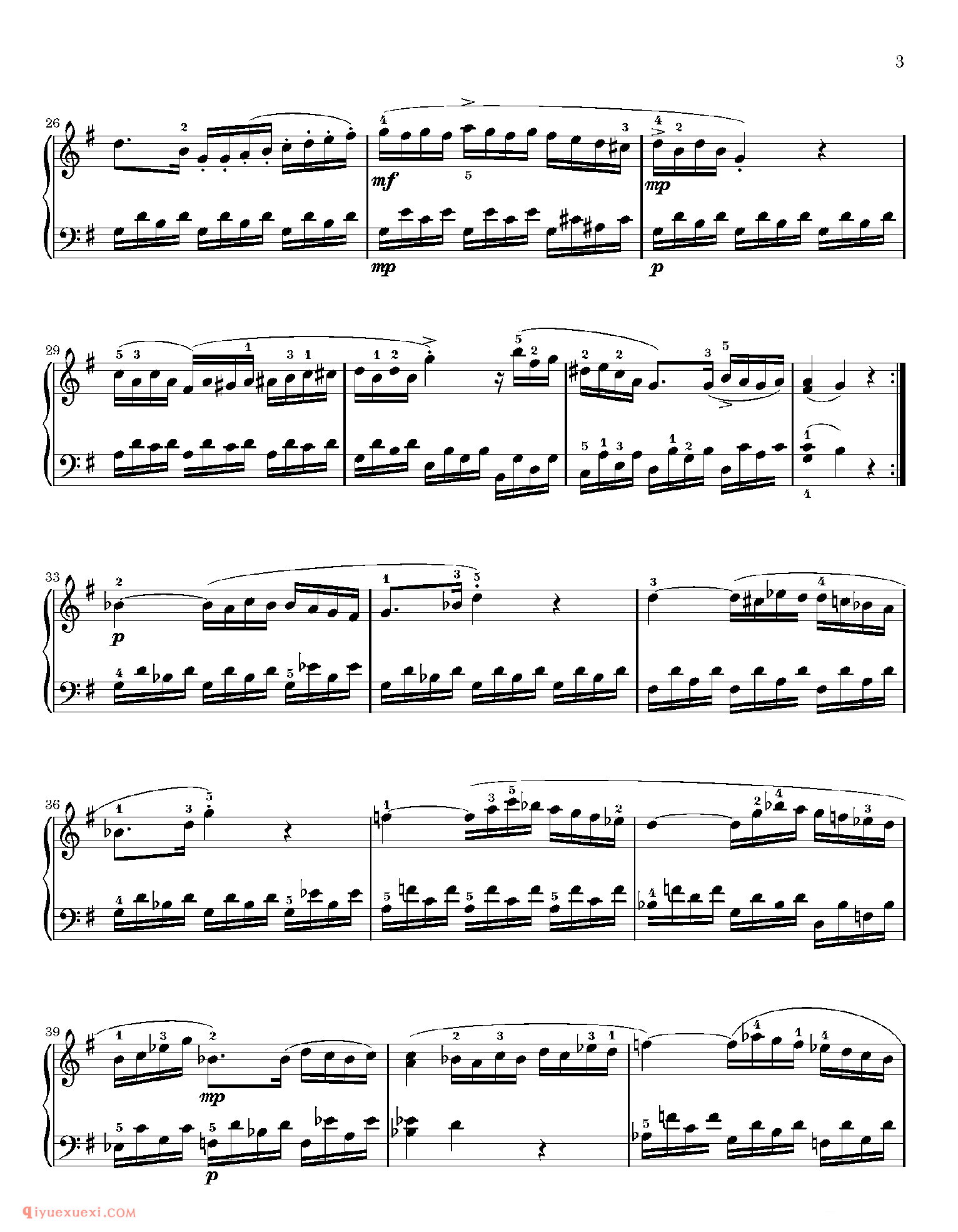 Sonate 16 in C major_Sonata facile_钢琴中级练习曲