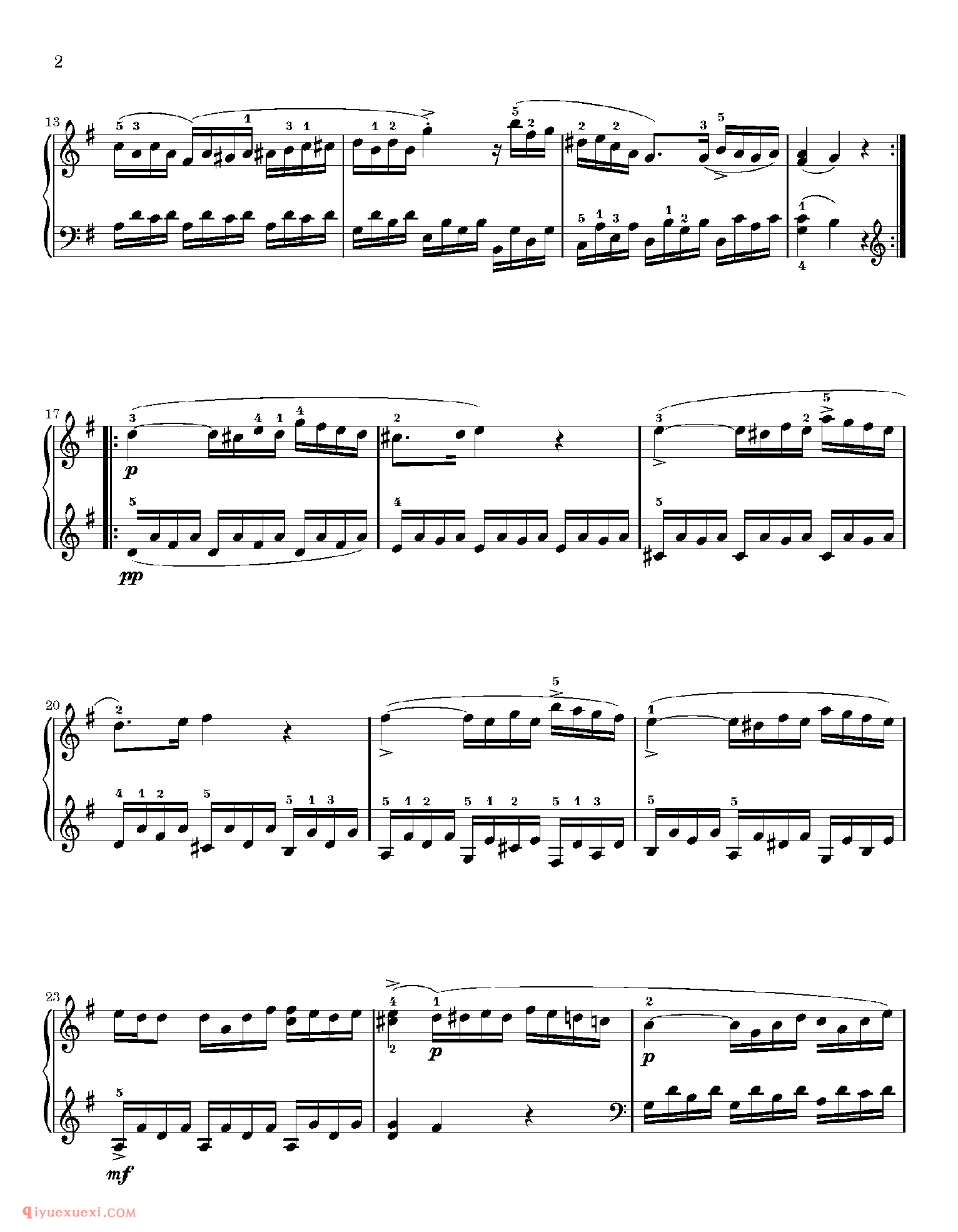 Sonate 16 in C major_Sonata facile_钢琴中级练习曲