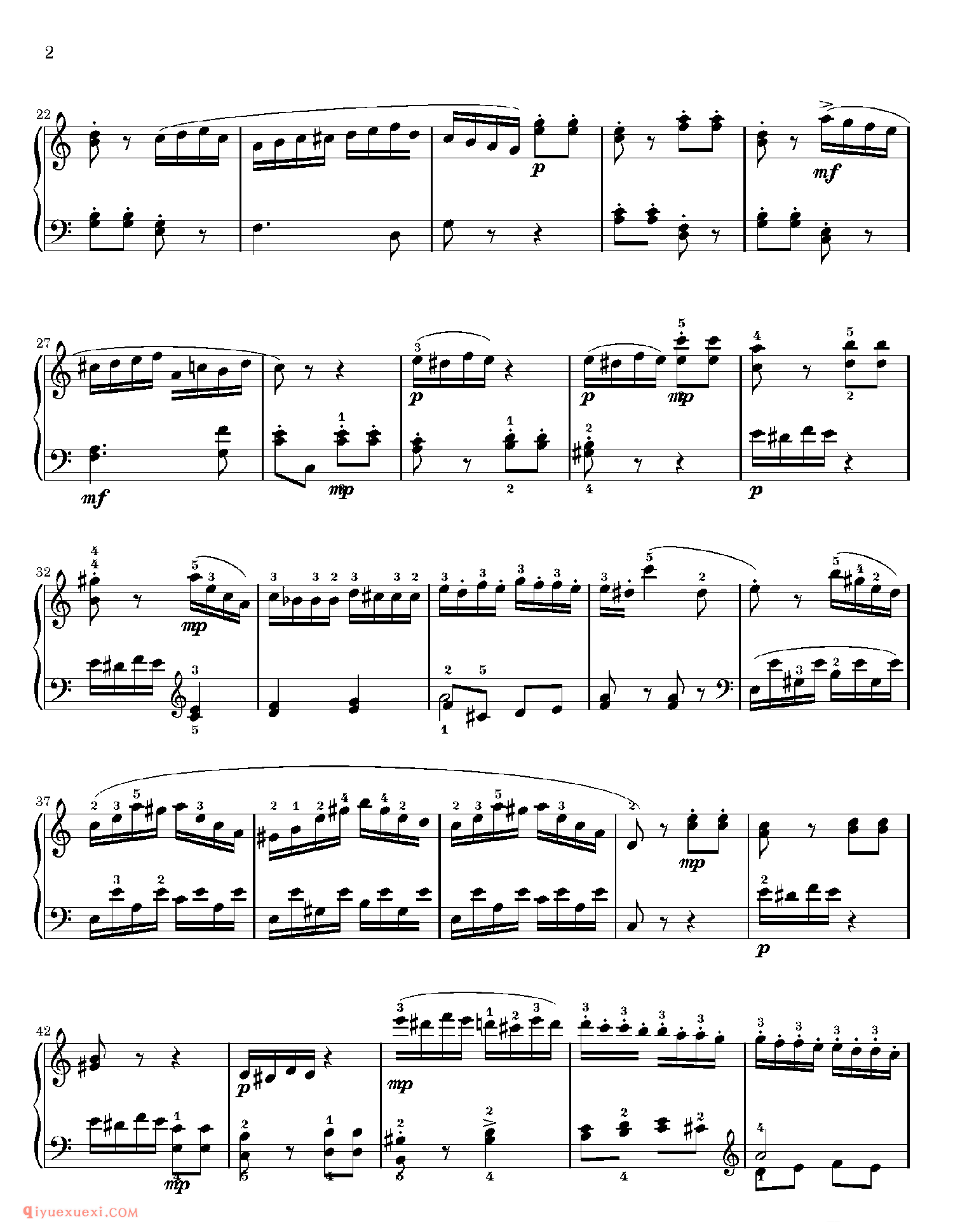 Sonate 16 in C major_钢琴中级练习曲