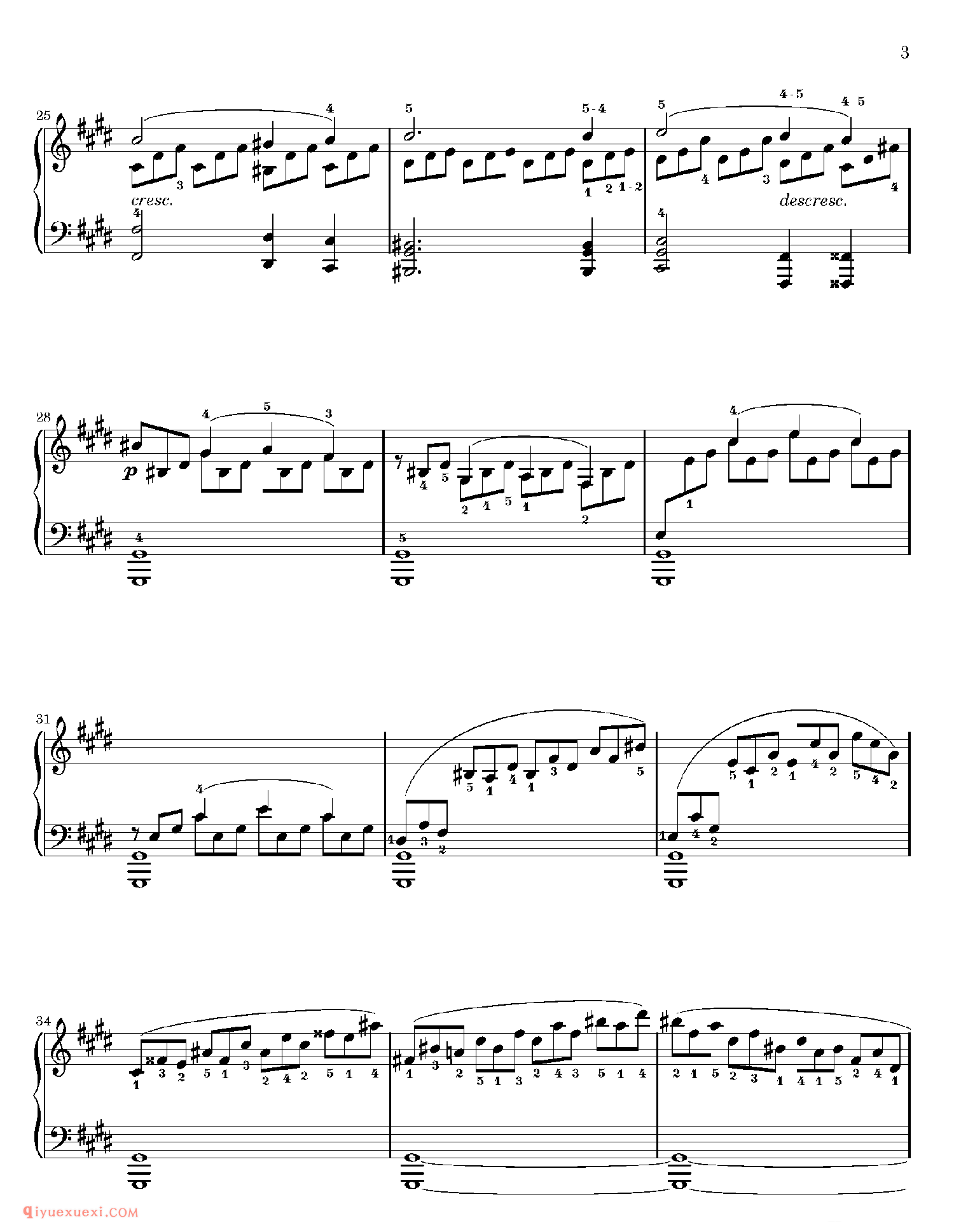 Sonata No.14, 'Moonlight'_钢琴中级练习曲