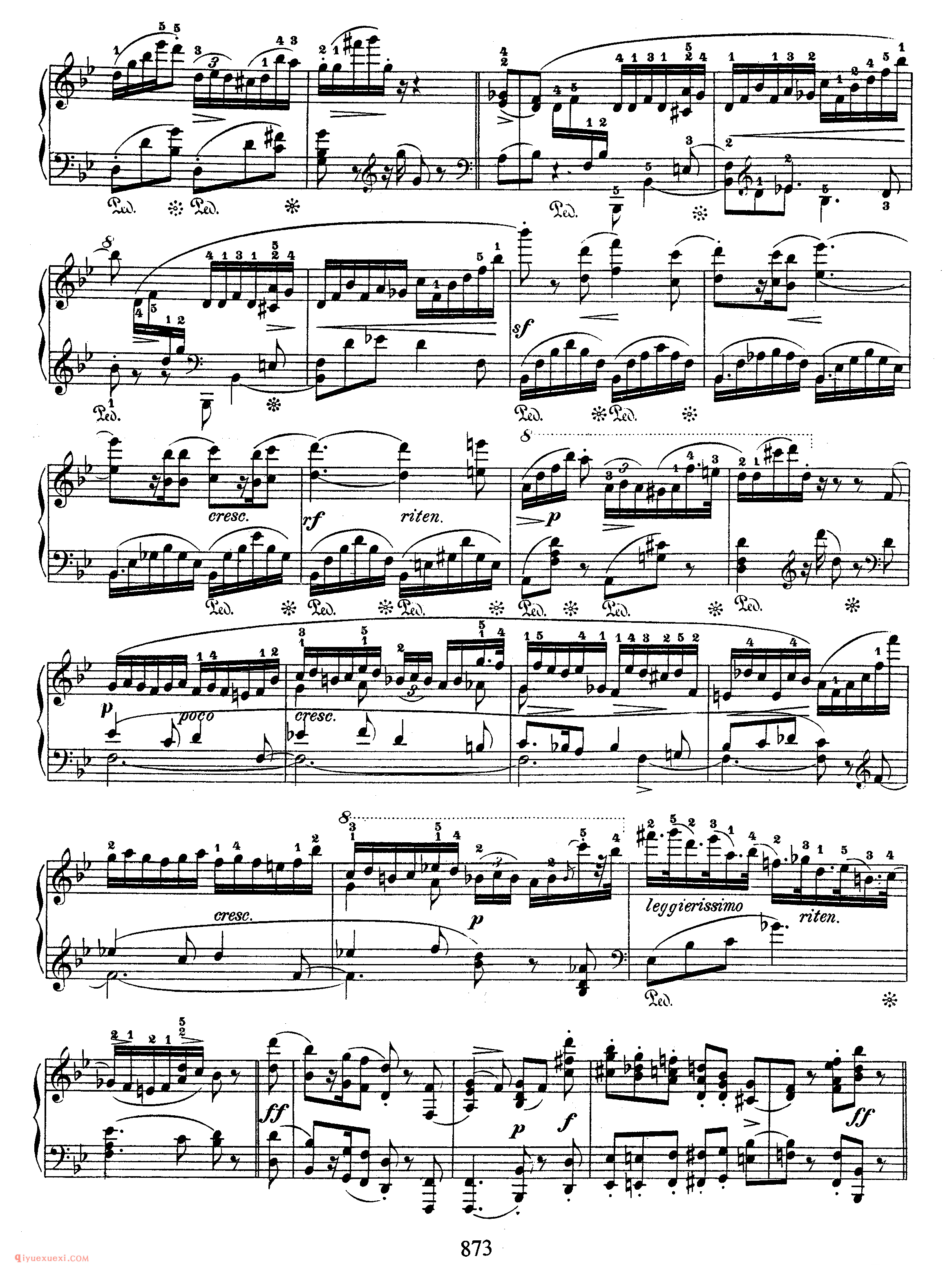 辉煌变奏曲 Op 12_肖邦钢琴谱