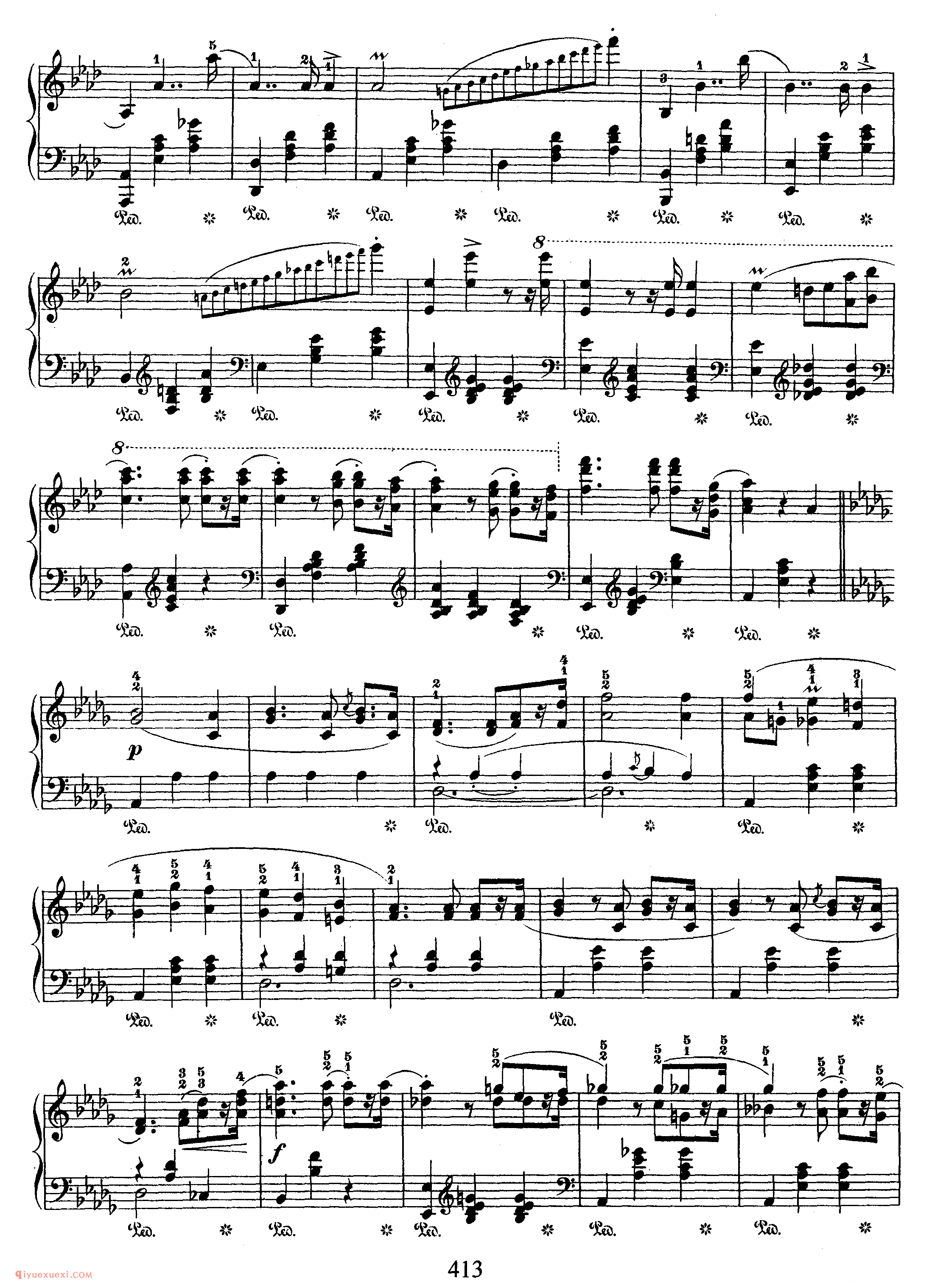 3 Waltzes, Op 34_降A大调/a小调/F大调_肖邦圆舞曲钢琴谱