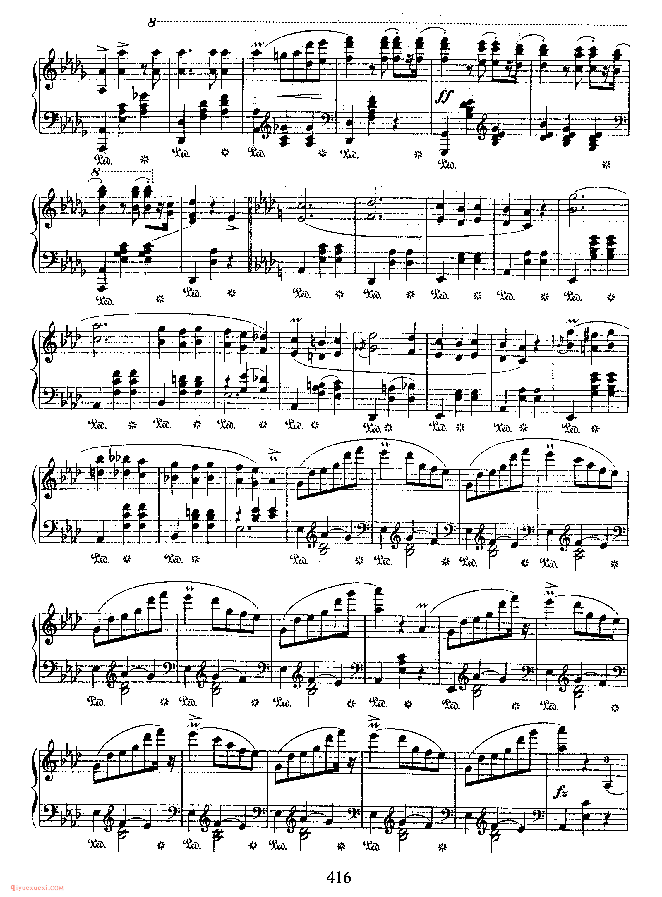 3 Waltzes, Op 34_降A大调/a小调/F大调_肖邦圆舞曲钢琴谱