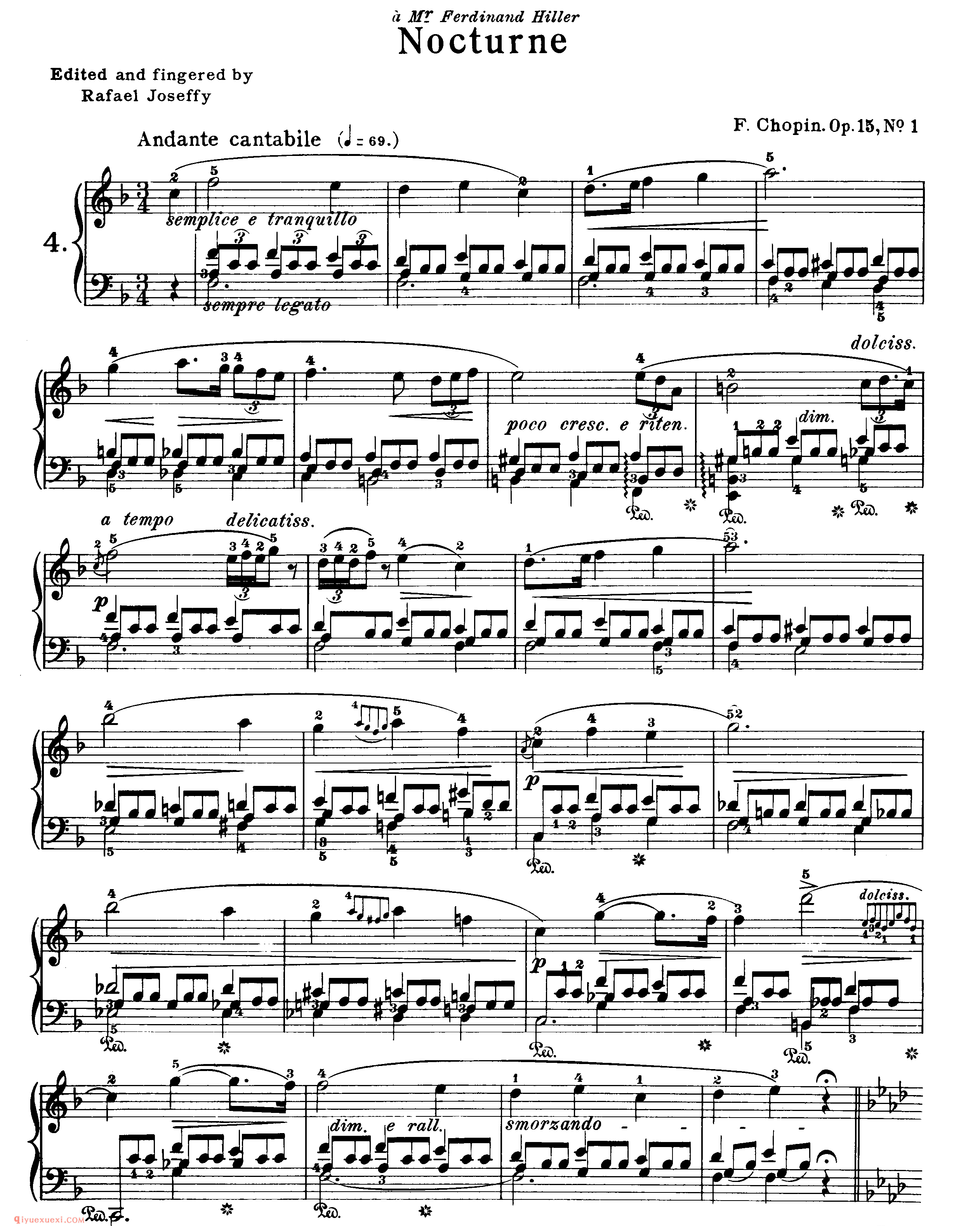 nocturne op.15,no.1_F大调_夜曲_肖邦钢琴谱