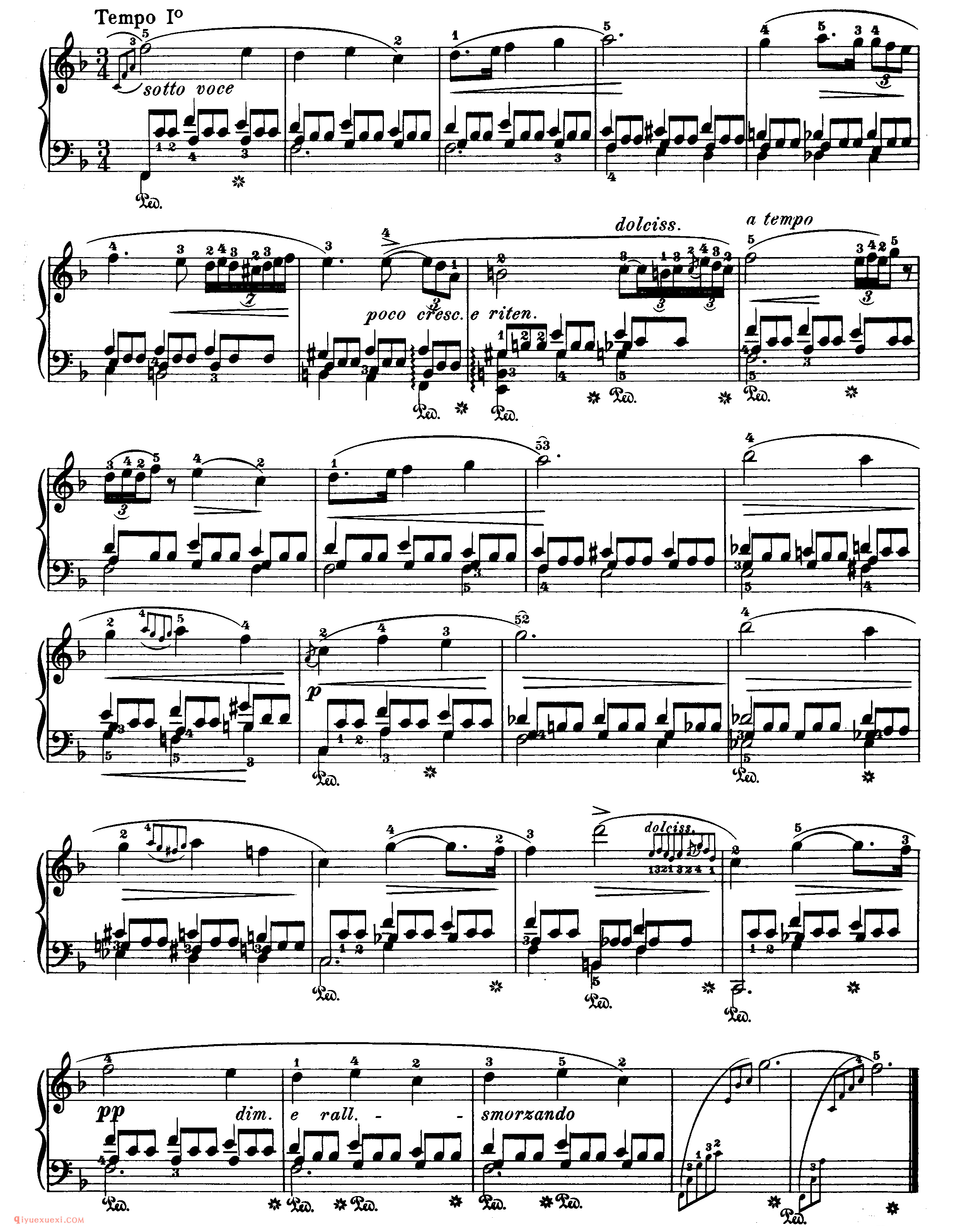 nocturne op.15,no.1_F大调_夜曲_肖邦钢琴谱