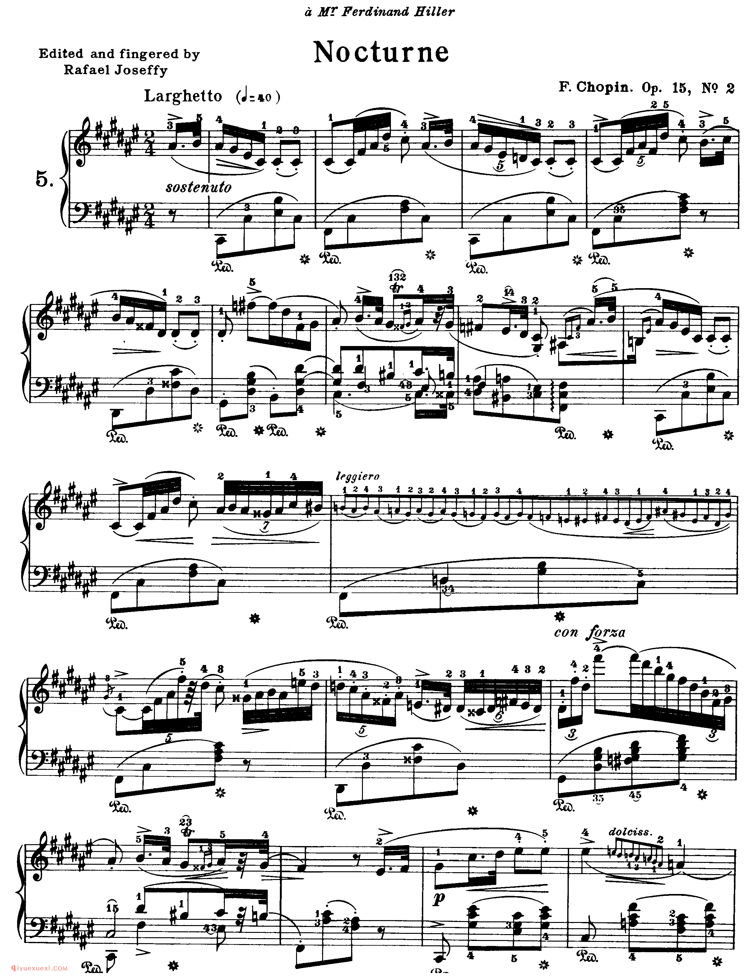 nocturne op.15,no.2_升F大调_夜曲_肖邦钢琴谱