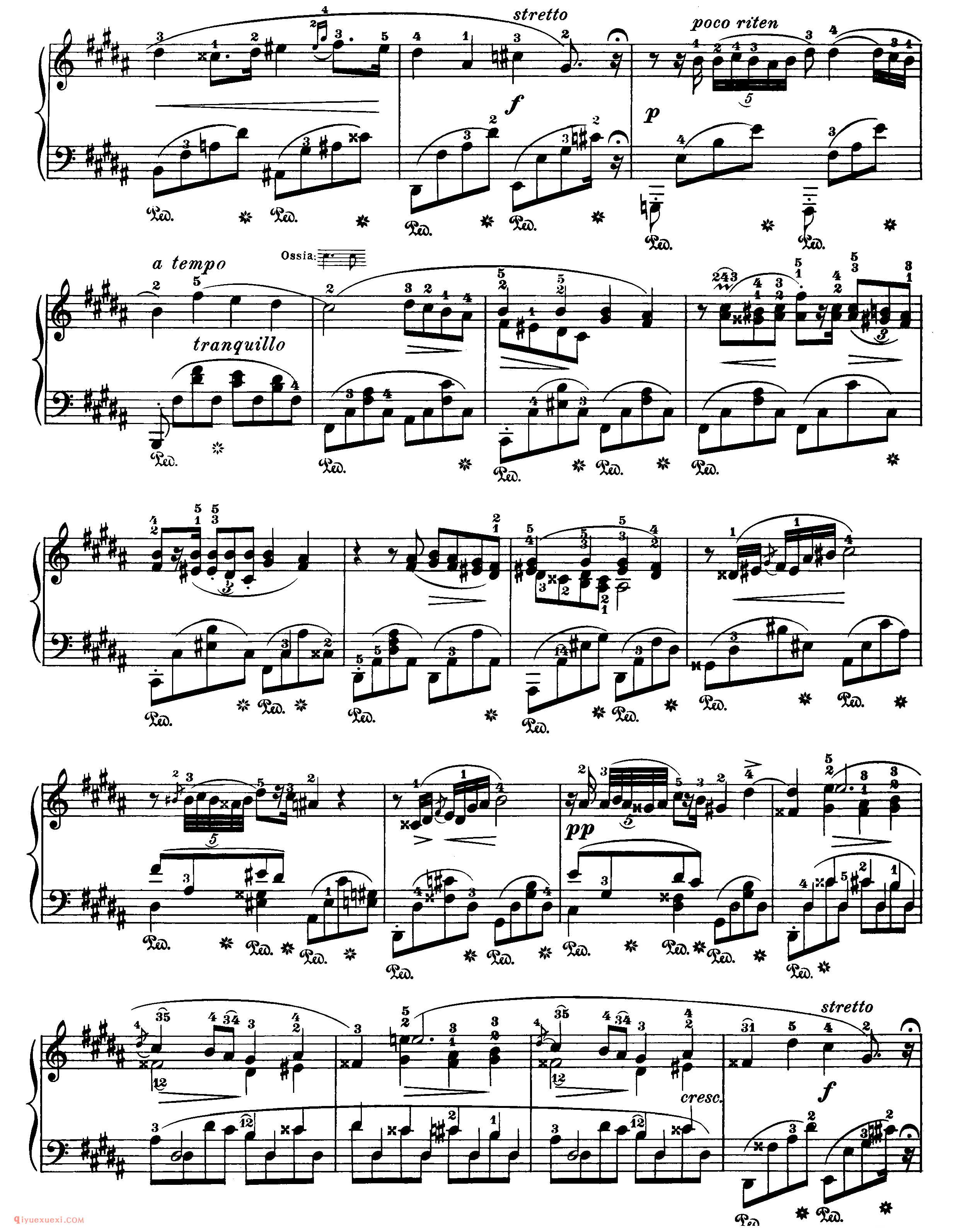 nocturne op.32,no.1_B大调_夜曲_肖邦钢琴谱