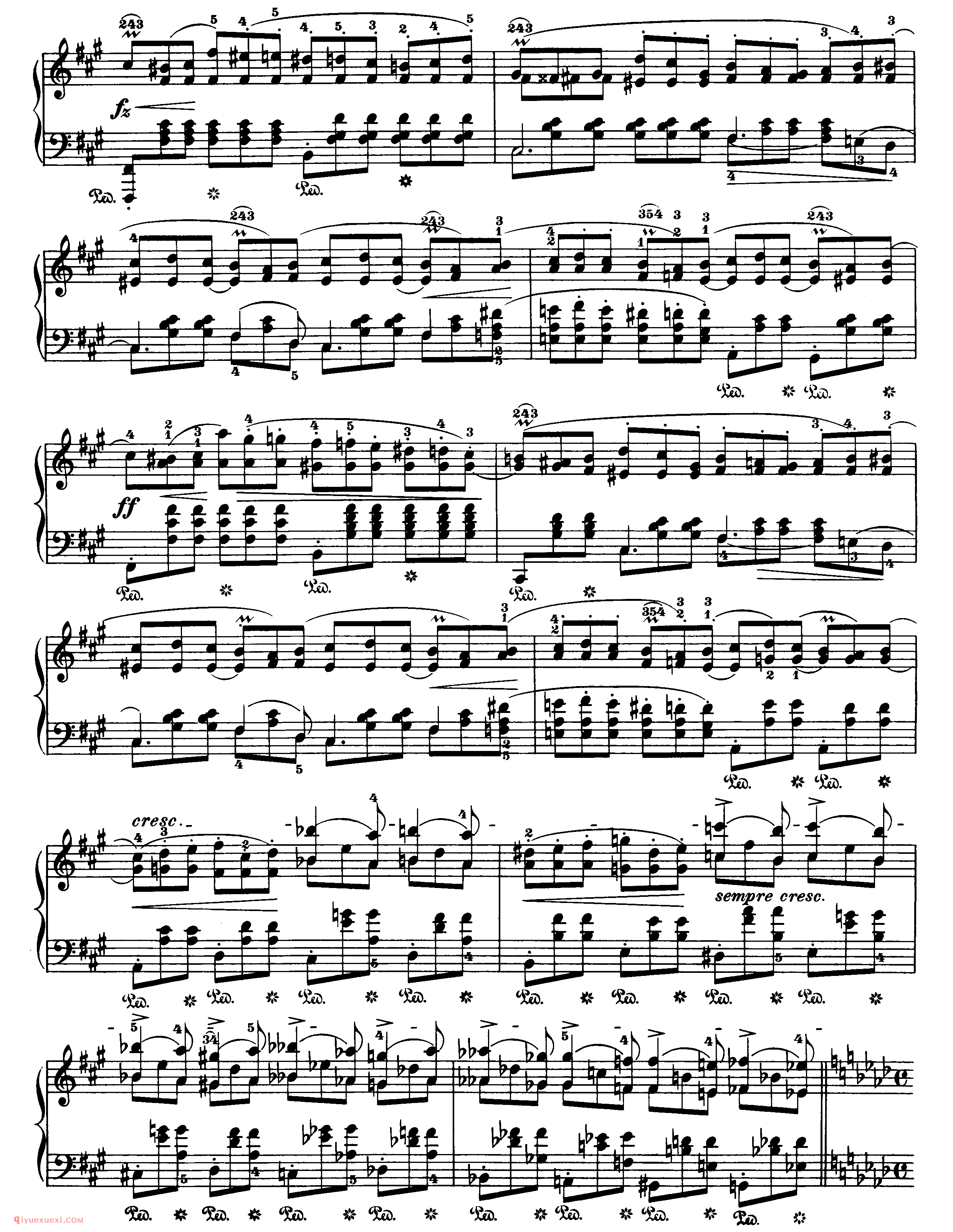 nocturne op.32,no.2_降A大调作品32-2_夜曲_肖邦钢琴谱