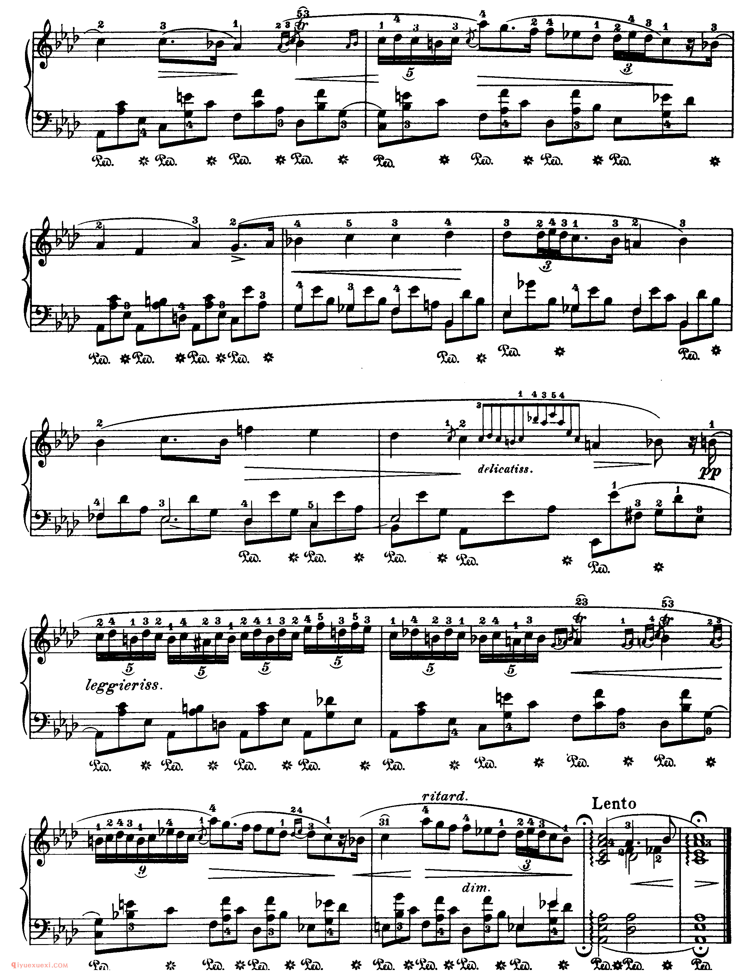 nocturne op.32,no.2_降A大调作品32-2_夜曲_肖邦钢琴谱