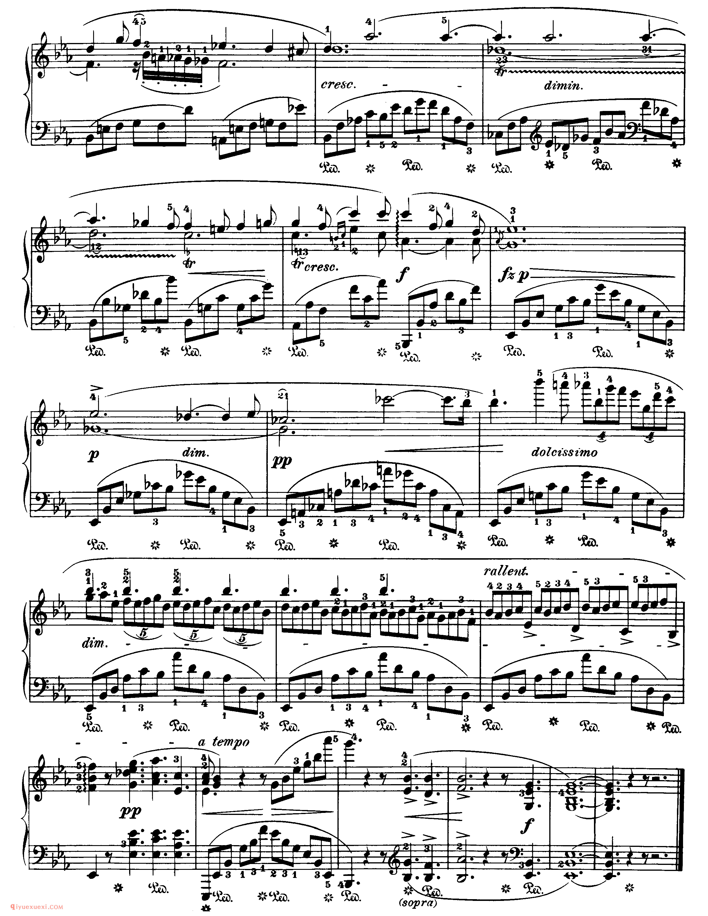 nocturne op.55,no.2_降E大调作品55-2_夜曲_肖邦钢琴谱