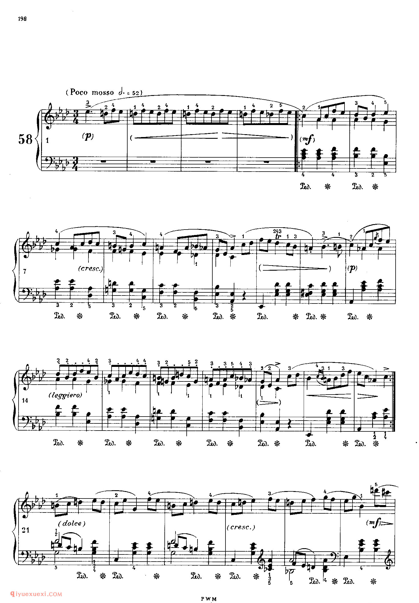 Mazurka In A Flat Major (1834)_玛祖卡遗作(未编号)_肖邦钢琴谱