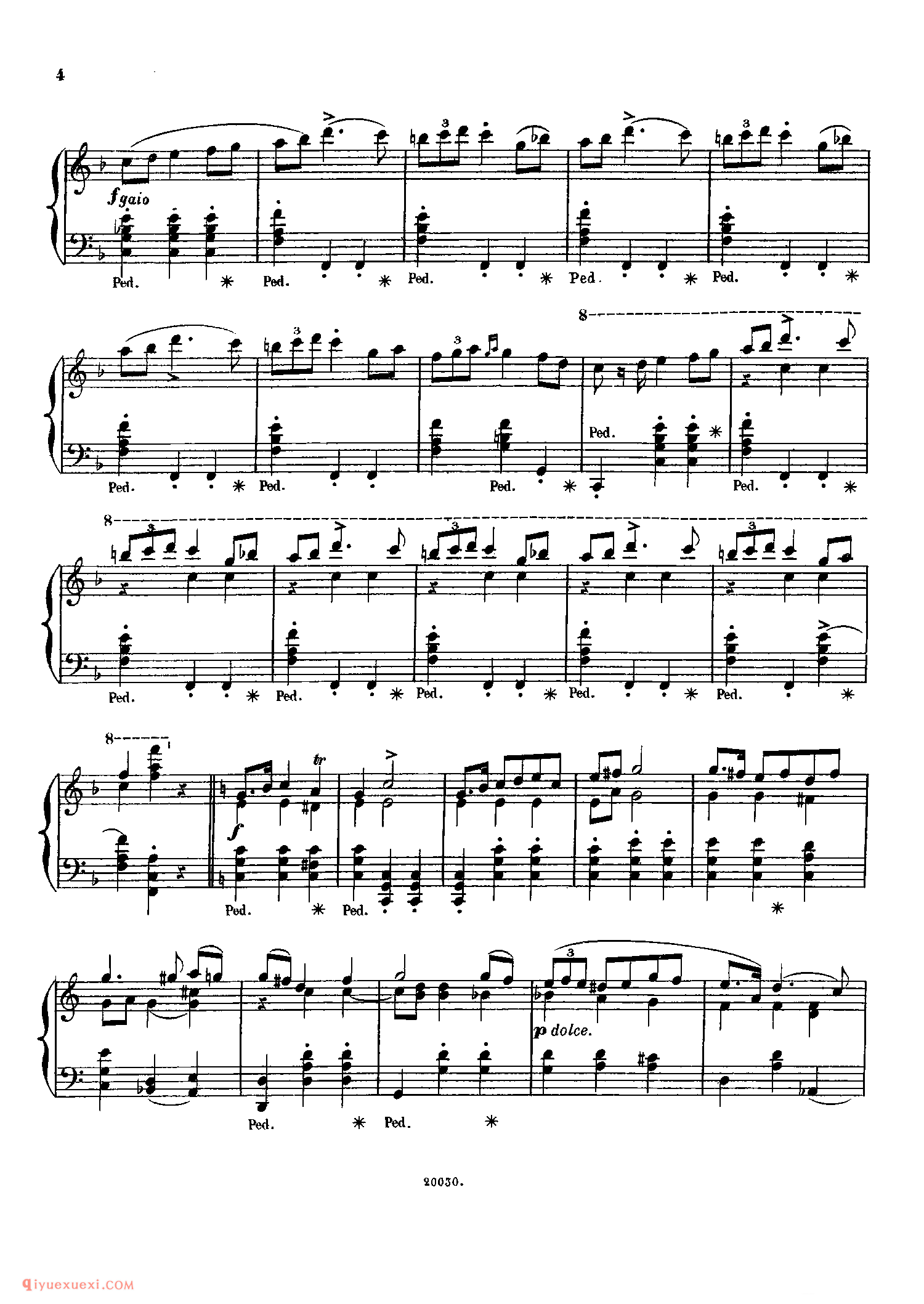 Mazurka In C Major (1833)_玛祖卡遗作(未编号)_肖邦钢琴谱