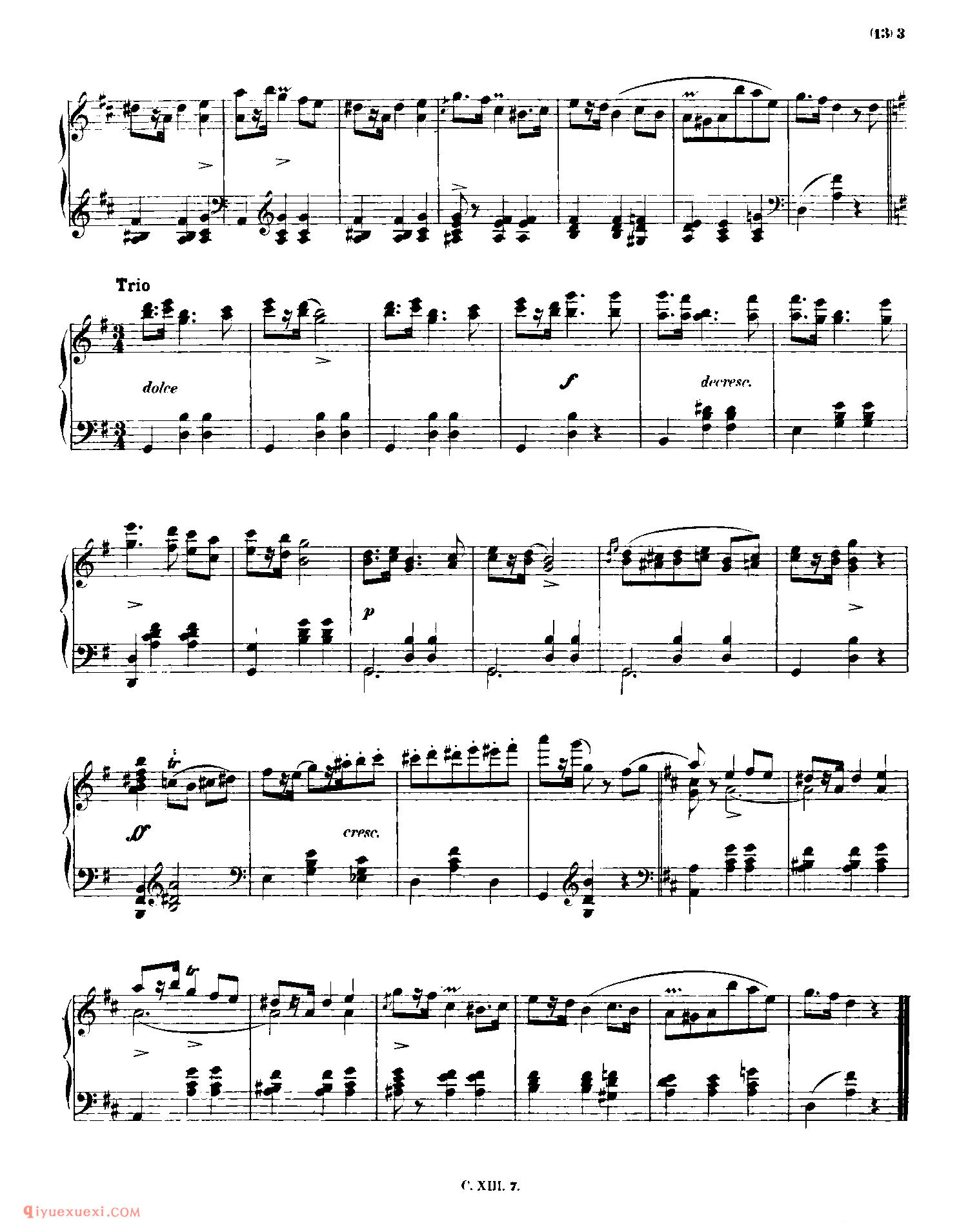 Mazurka In D Major (1832)_玛祖卡遗作(未编号)_肖邦钢琴谱