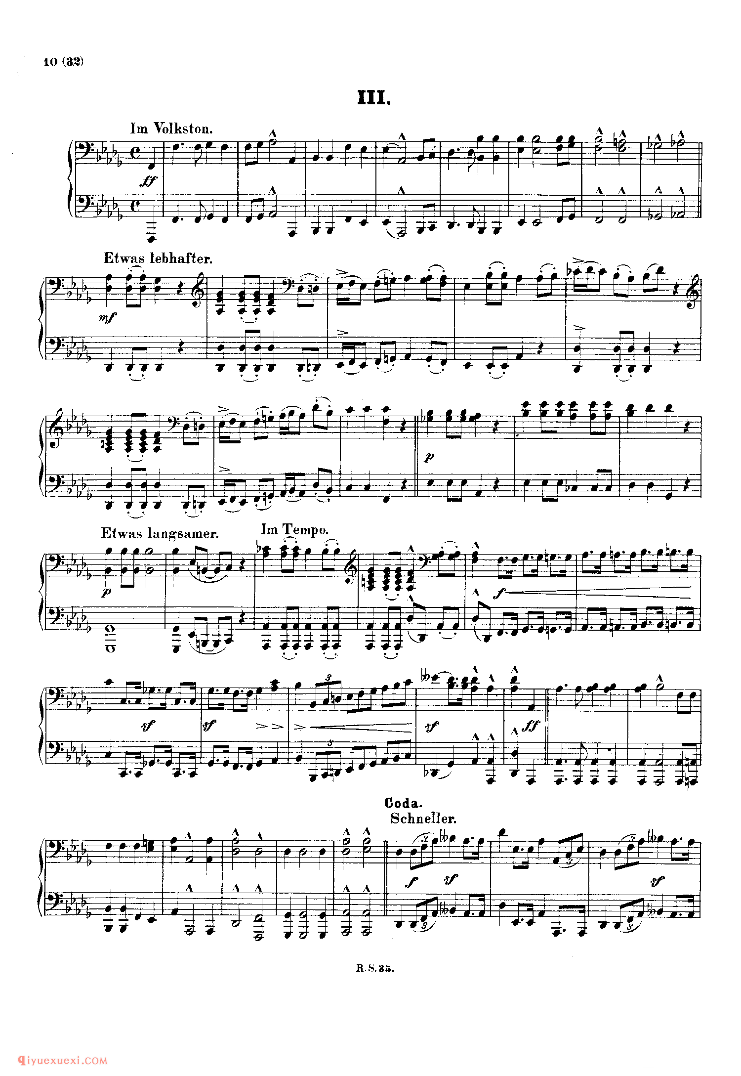 舒曼《来自东方的图画》作品66（四手联弹）_Schumann Bilder aus Osten Op.66_舒曼钢琴谱