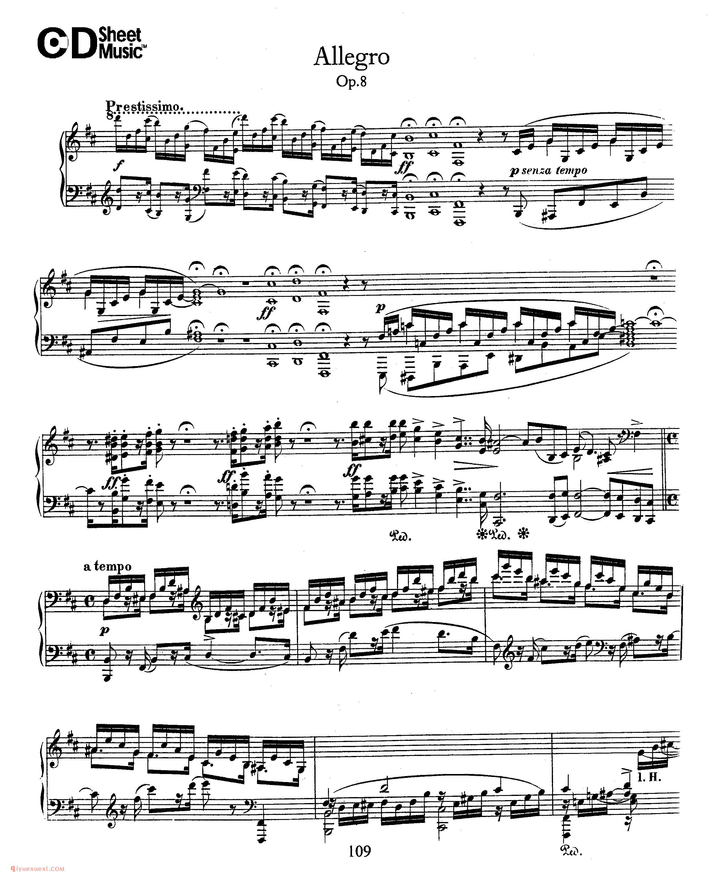 舒曼《b小调快板》作品8_Schumann Allegro Op.8_舒曼钢琴谱