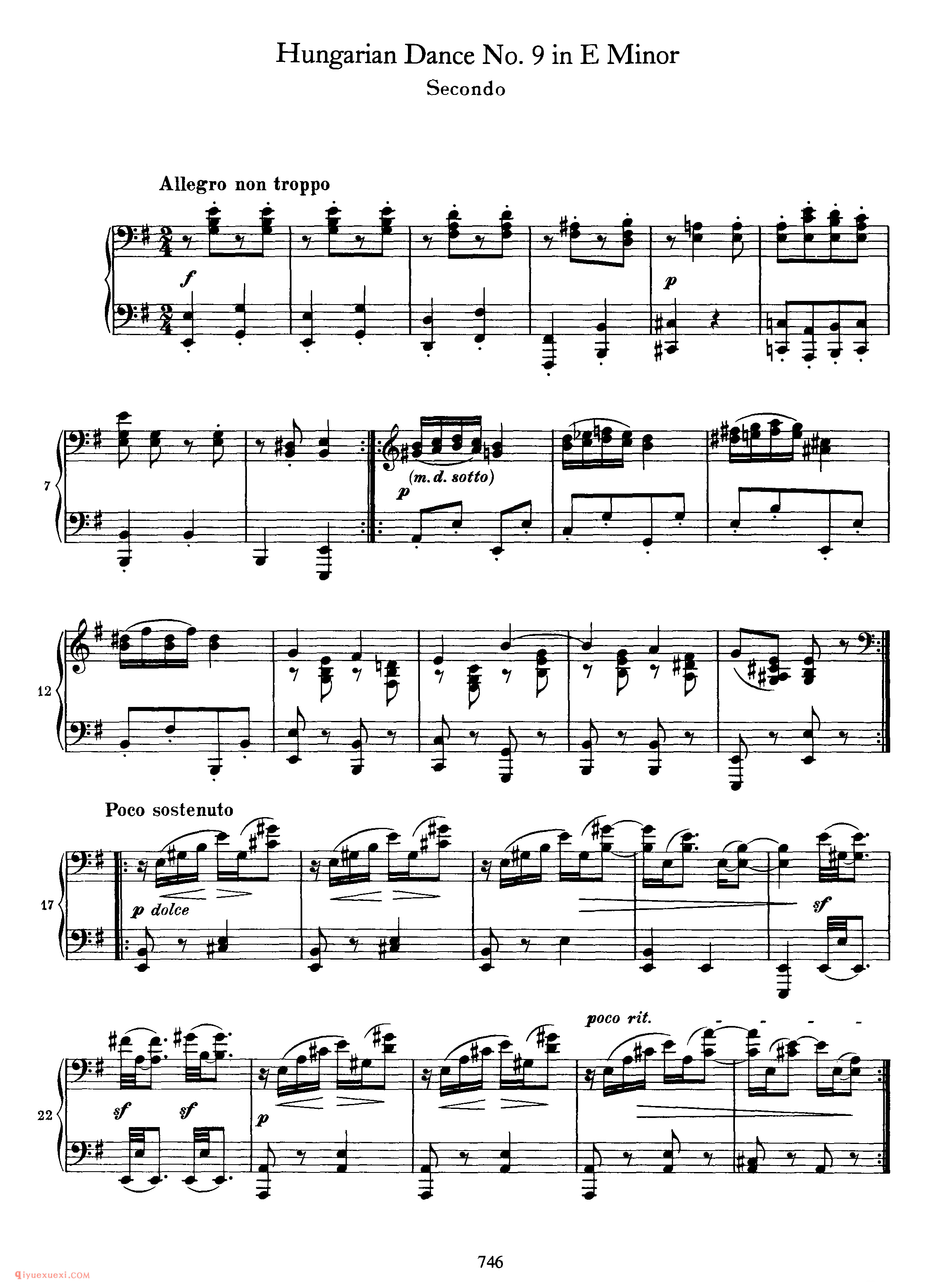 Hungarian Dance No.9 in E Minor_勃拉姆斯《匈牙利舞曲》四手联弹