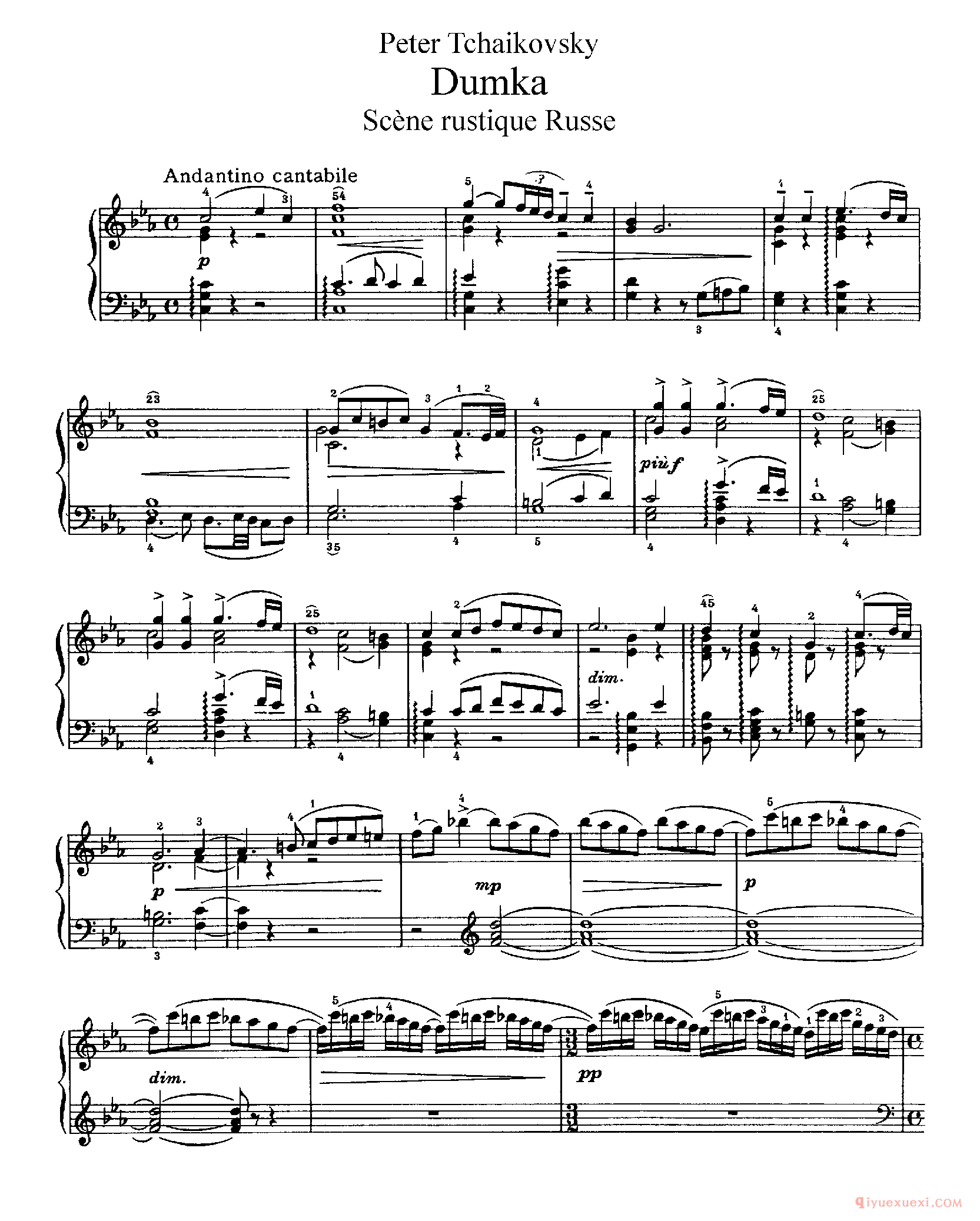 柴可夫斯基《杜姆卡》作品59_Tchaikovsky - Dumka Op.59