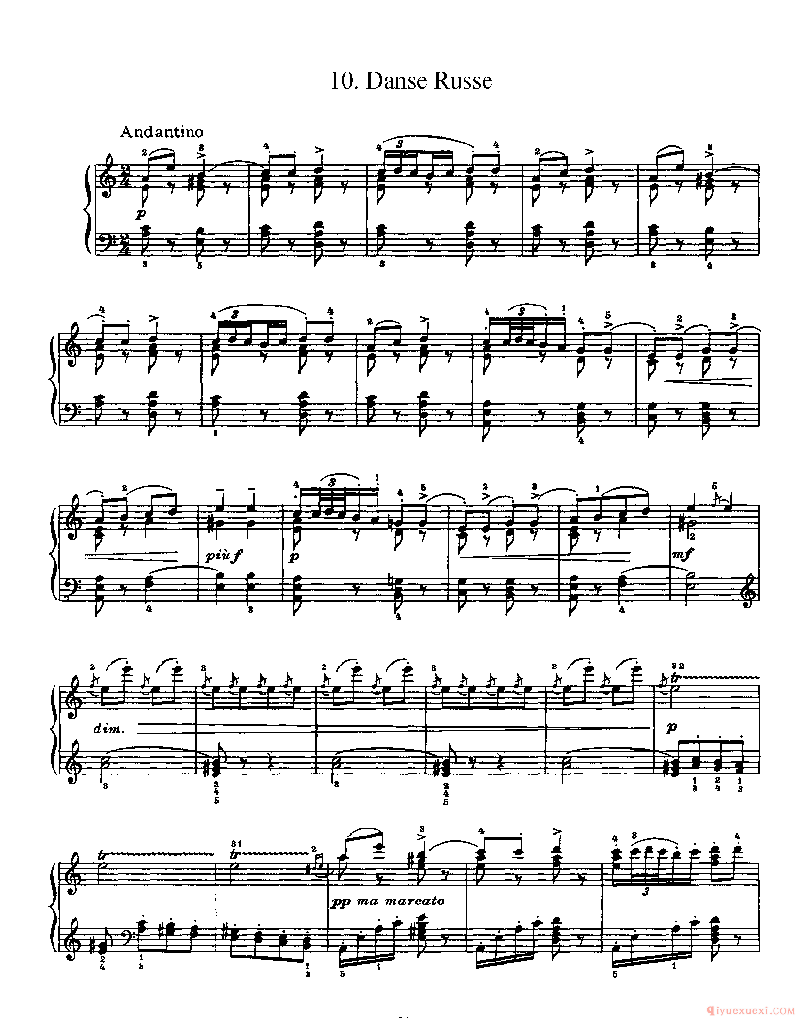 柴科夫斯基《十二首中等难度小品》作品40_Tchaikovsky 12 Pieces Op.40