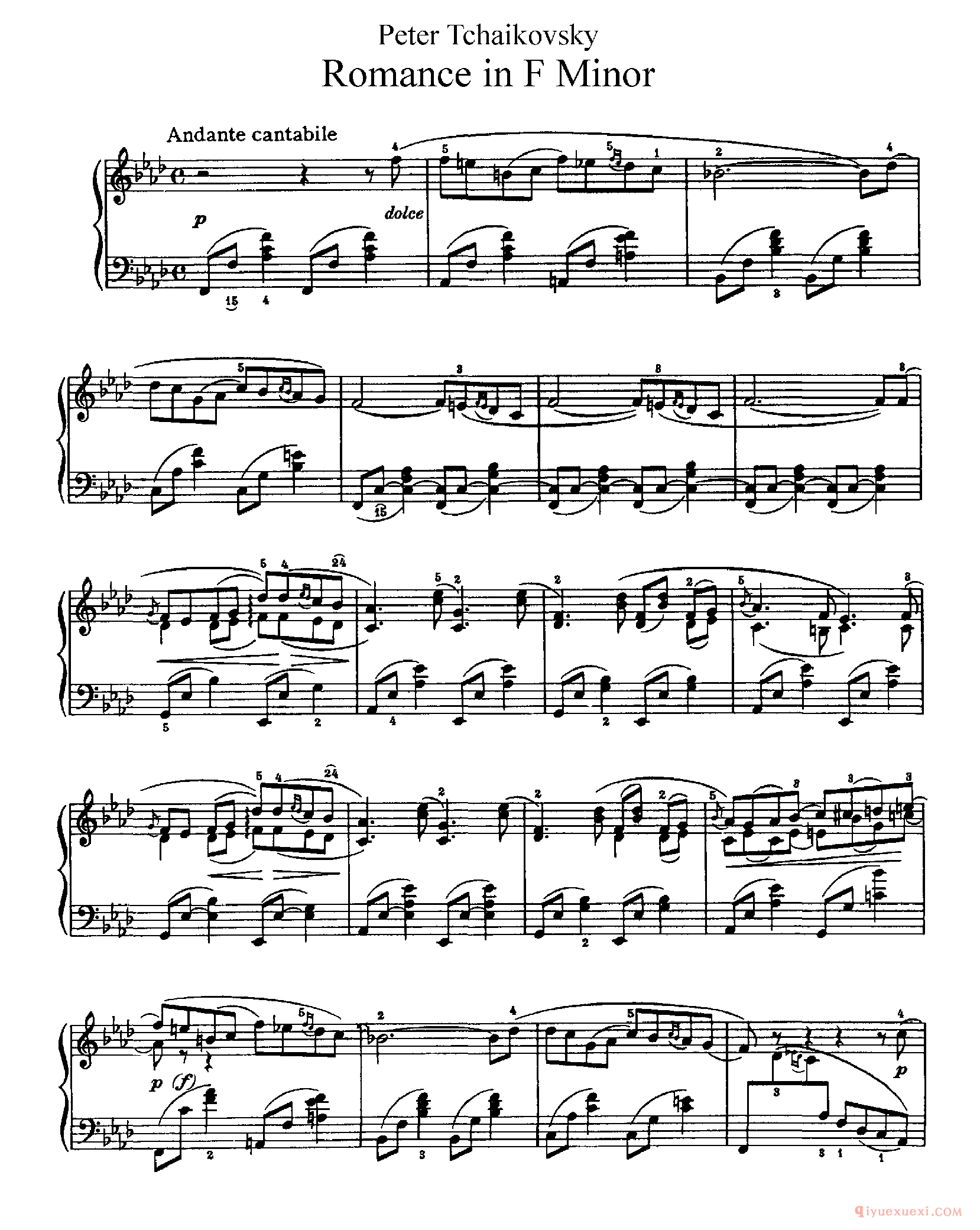 柴可夫斯基《f小调浪漫曲》作品_Tchaikovsky Romance in f Op.5