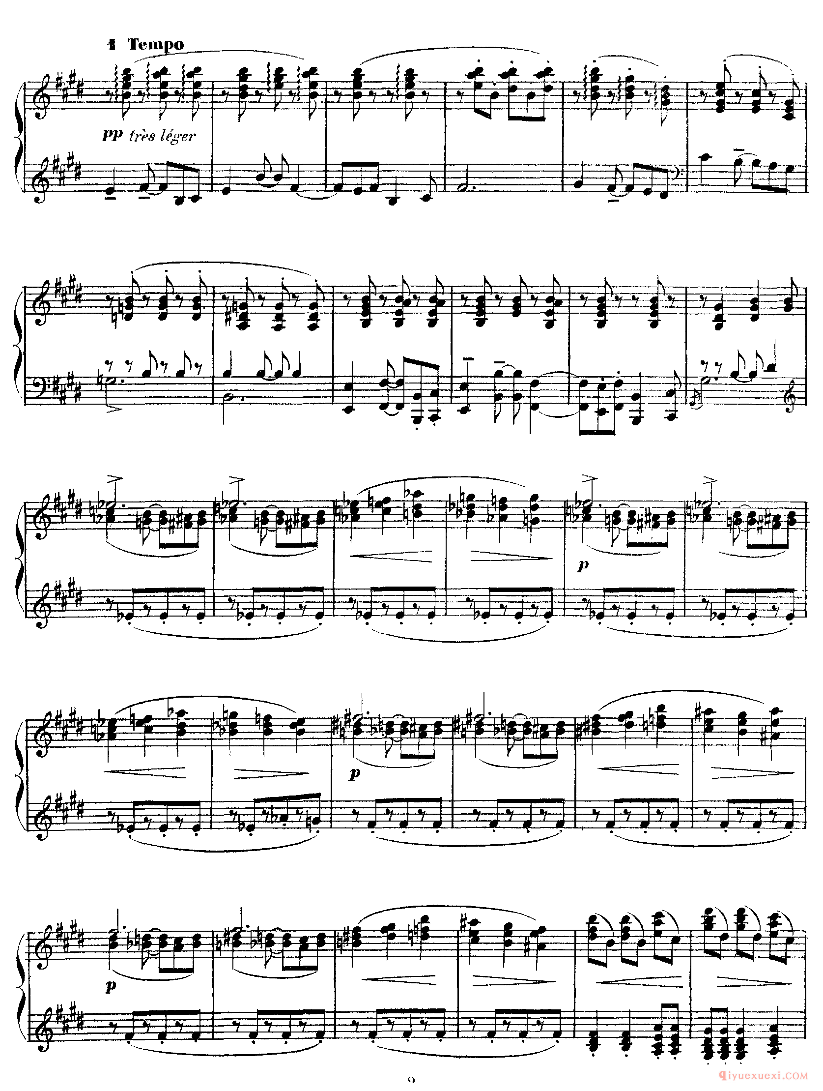 德彪西E大调舞曲 Debussy Danse_德彪西钢琴乐谱