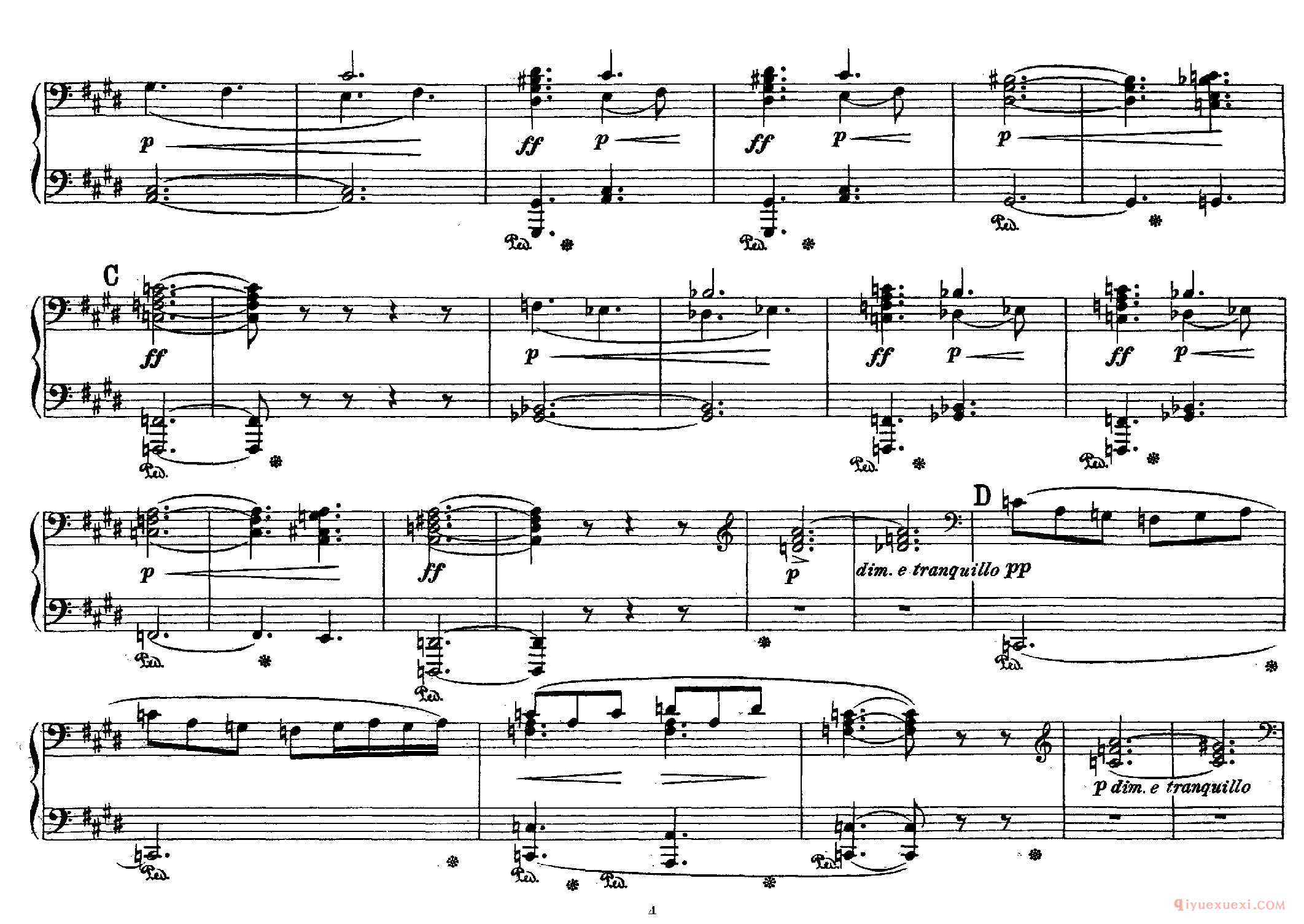 格里格皮尔金组曲_Peer Gynt Suite No 1, Op 46_四手联弹_格里格钢琴谱