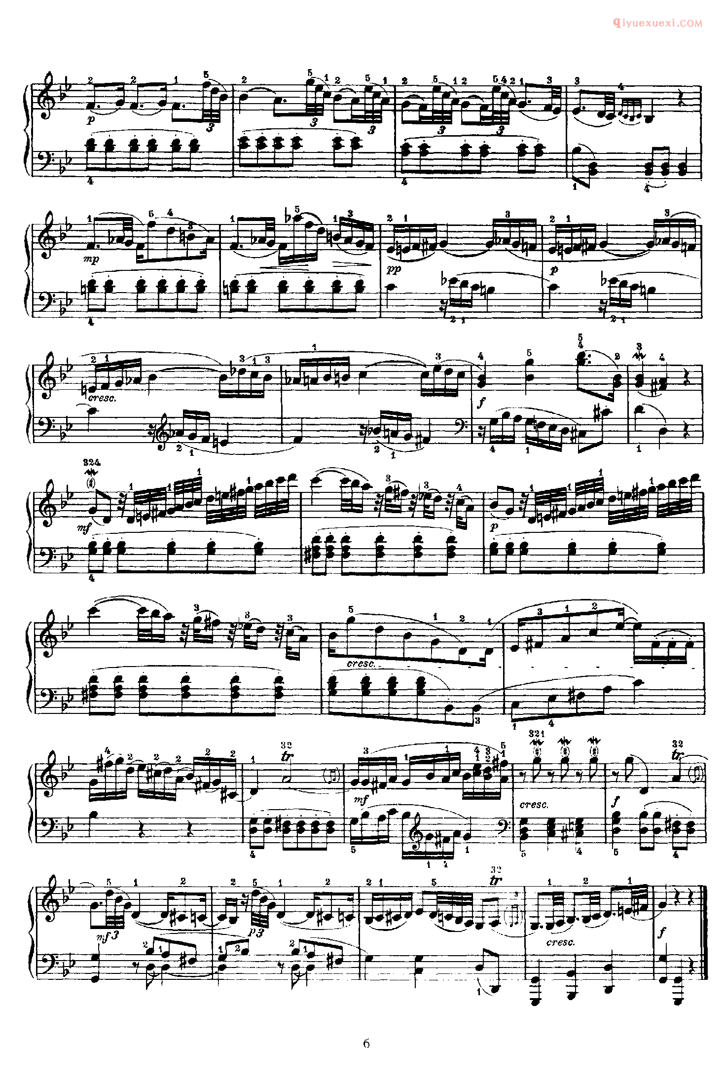 海顿Bb大调《第2钢琴奏鸣曲》Franz Joseph Haydn Sonata in Bb Major_海顿钢琴谱