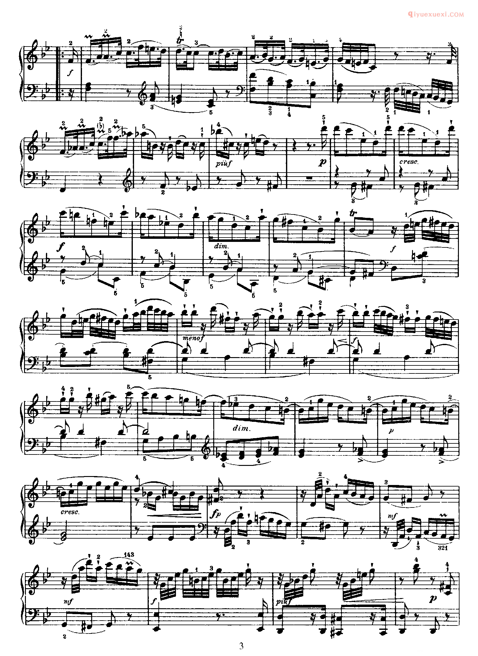 海顿Bb大调《第18钢琴奏鸣曲》Franz Joseph Haydn Sonata in Bb Major_海顿钢琴谱