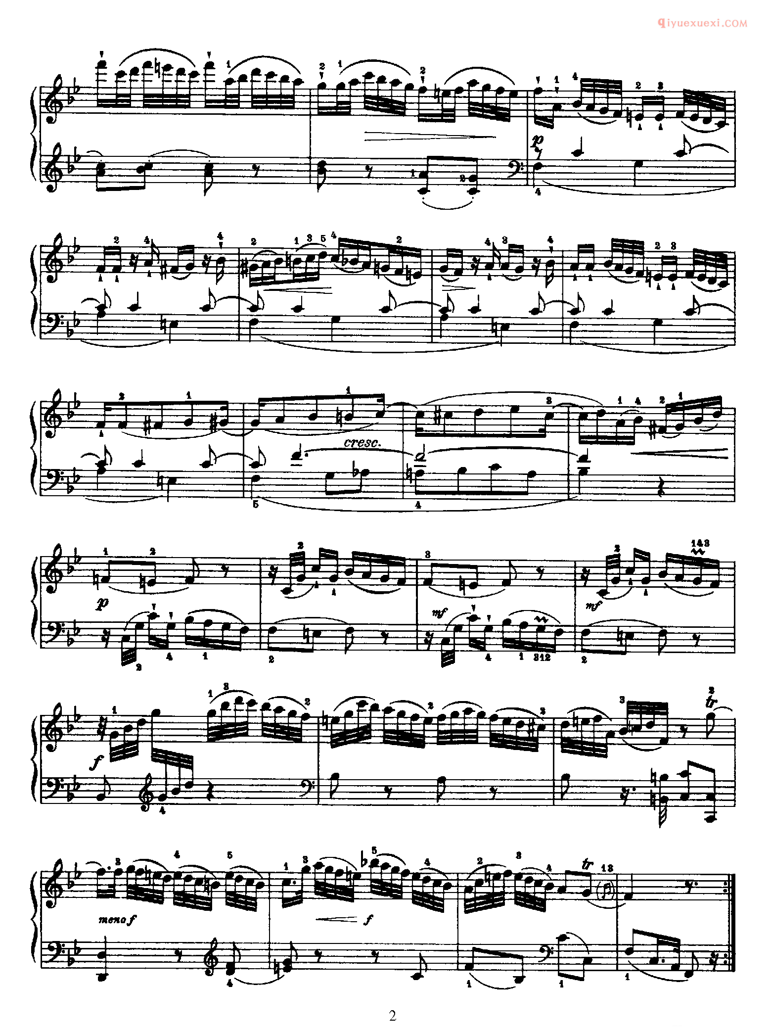 海顿Bb大调《第18钢琴奏鸣曲》Franz Joseph Haydn Sonata in Bb Major_海顿钢琴谱