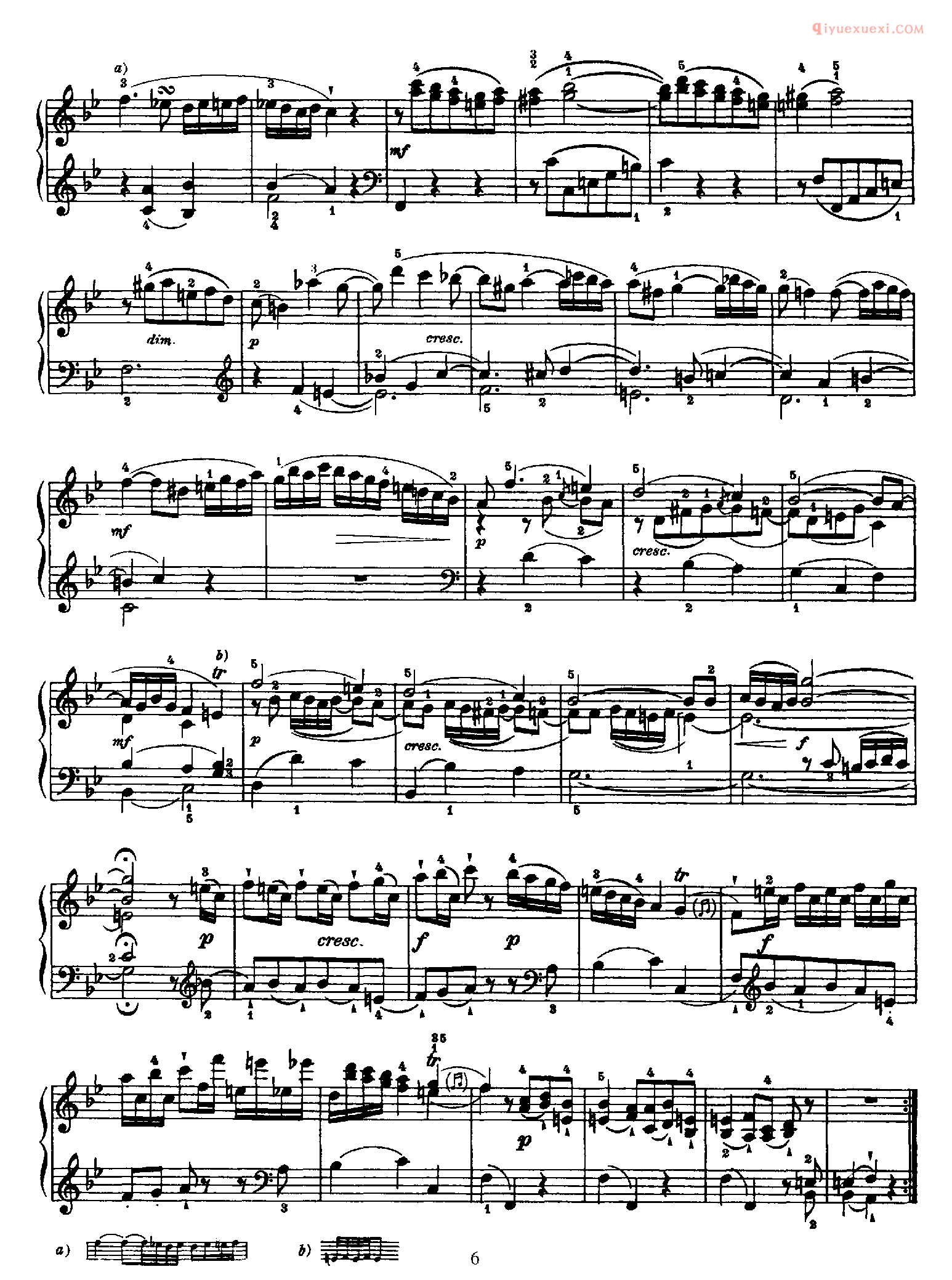 海顿Bb大调《第18钢琴奏鸣曲》Franz Joseph Haydn Sonata in Bb Major_海顿钢琴谱