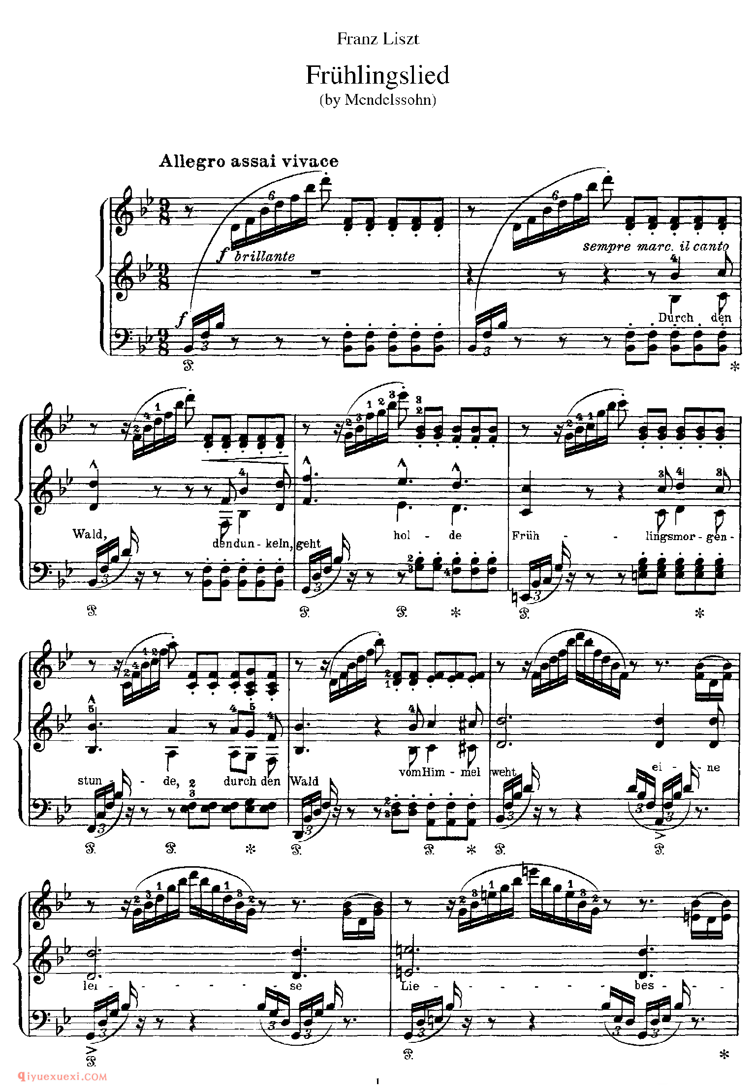 Fruhlingslied (Mendelssohn)_改编其他人_李斯特钢琴乐谱