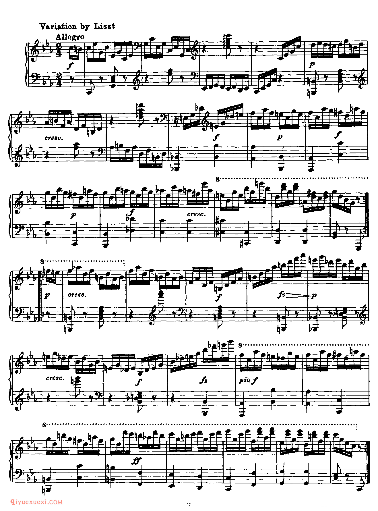李斯特《迪亚贝利圆舞曲主题变奏曲》Variation on a Waltz of Diabelli_李斯特钢琴乐谱