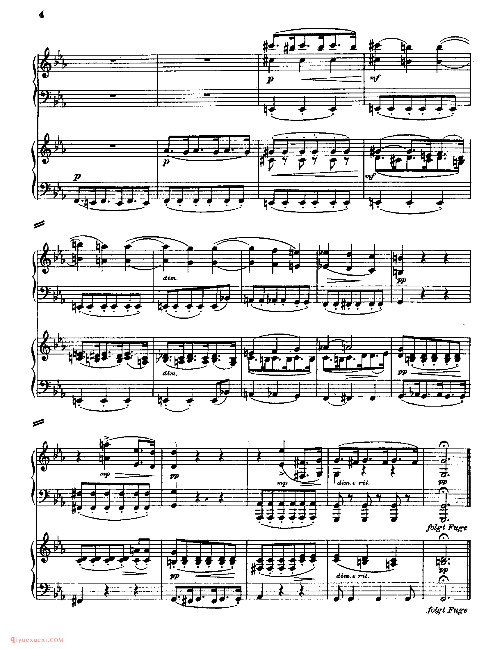 莫扎特C小调双钢琴赋格 K.426_Adagio for 2 Pianos in c, K 426 (2 Piano)_莫扎特钢琴谱