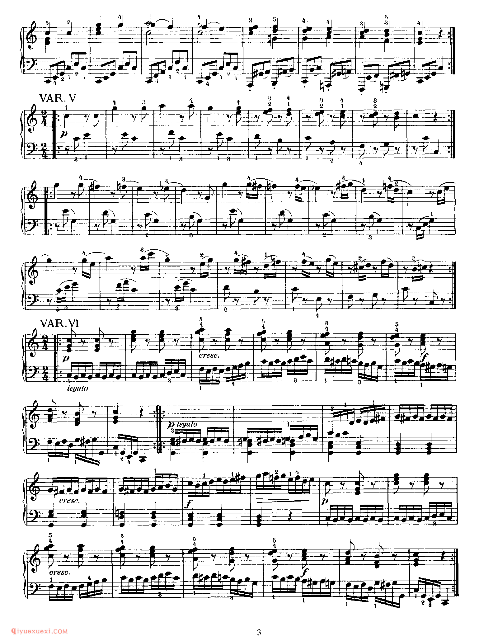 莫扎特小星星变奏曲 K.265_莫扎特钢琴谱