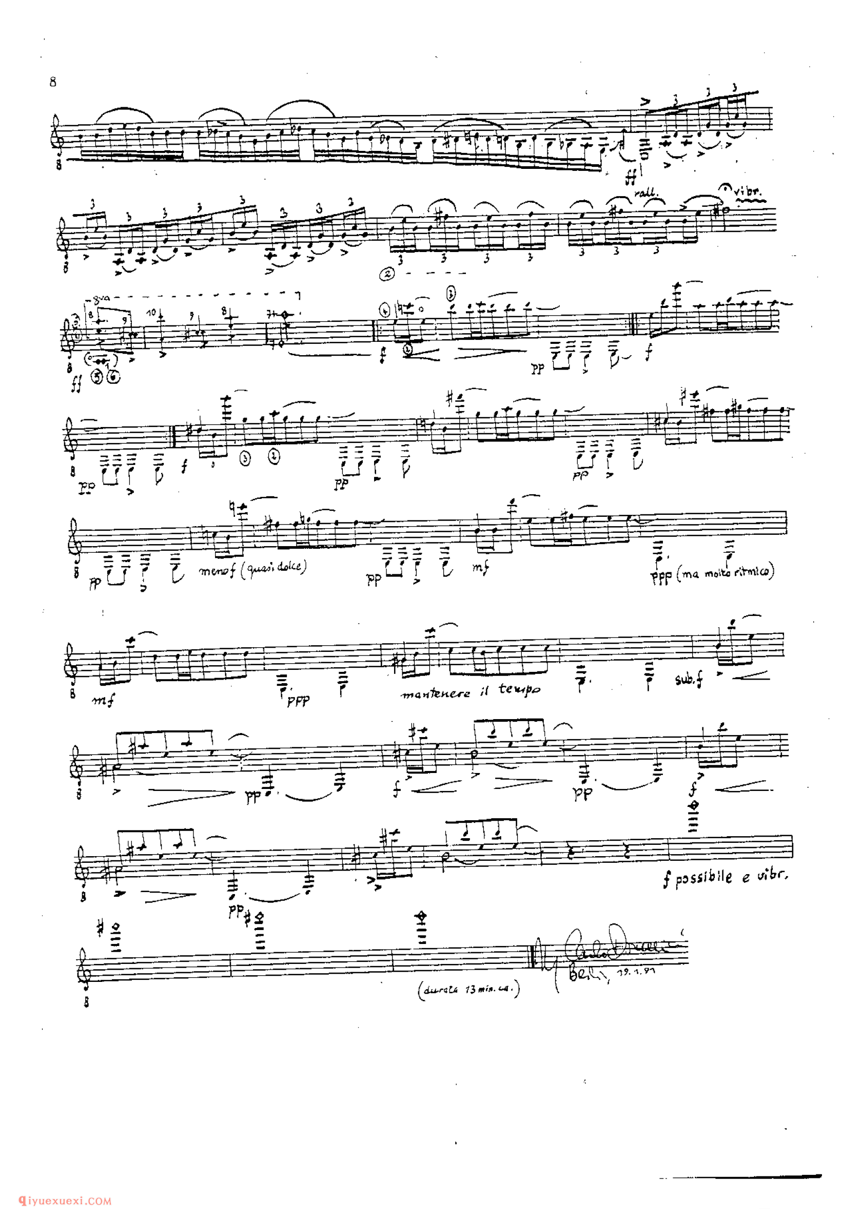 Hommage a Jimi Hendrix (op.52)_多明尼康尼(Carlo Domeniconi)古典吉他乐曲五线谱