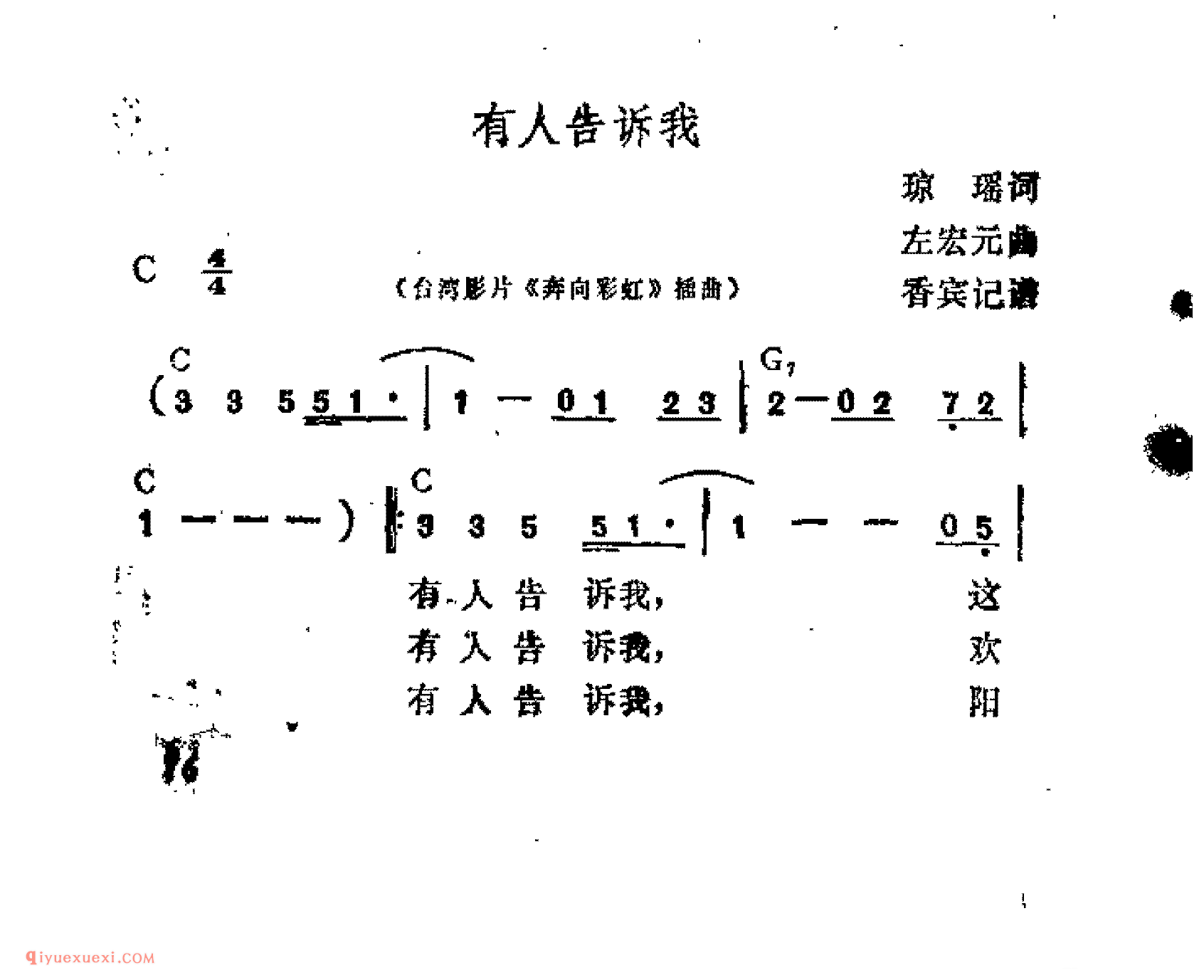 有人告诉我_吉他弹唱简谱