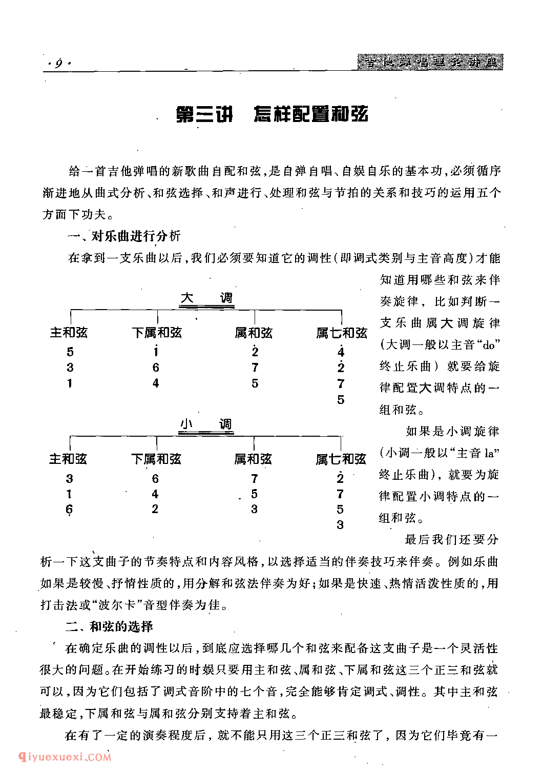 怎样配置和弦?对乐曲进行分析_和弦的选择_和弦的用法_和弦配置参考表