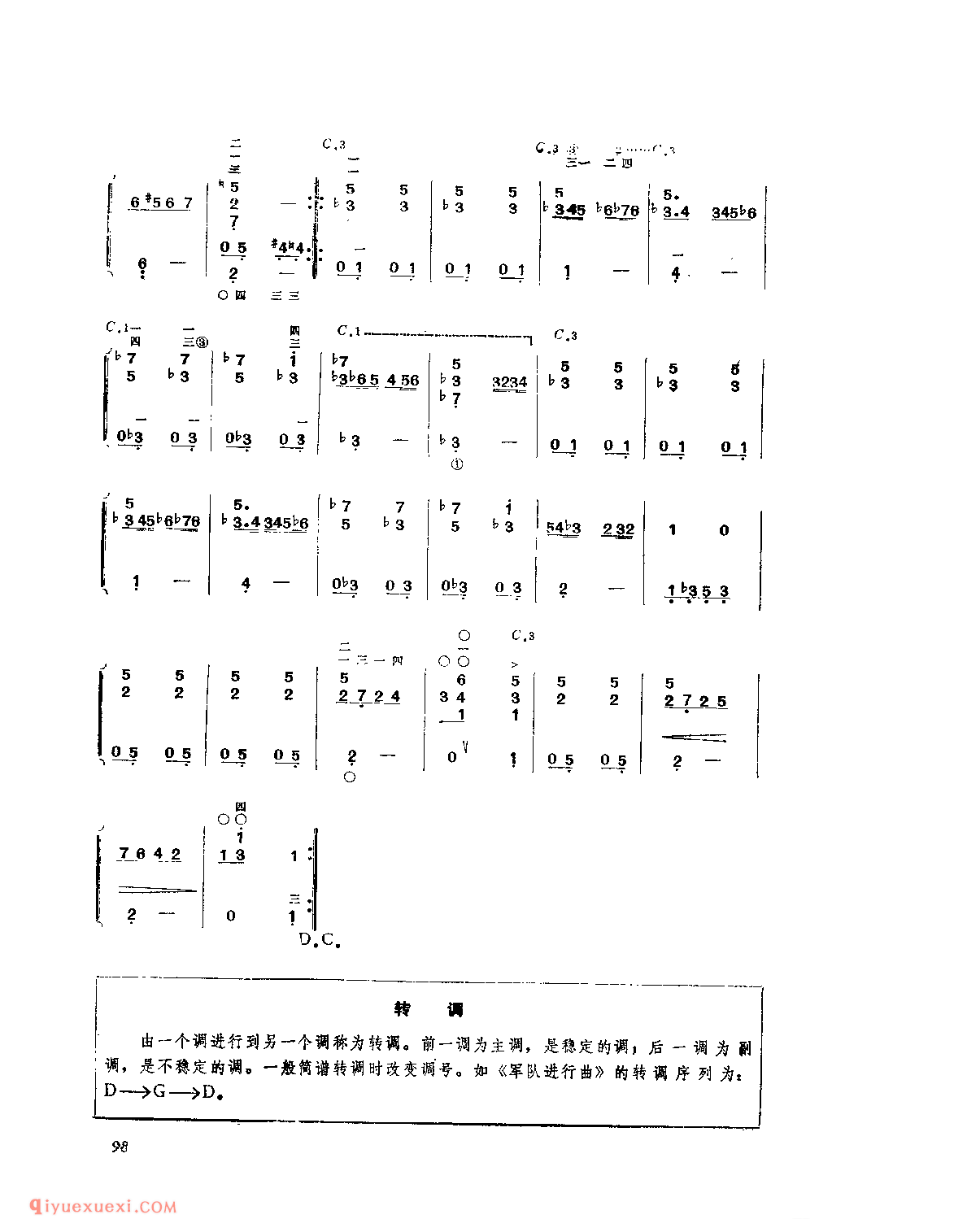 军队进行曲_奥_舒柏特_附:转调_吉他简谱