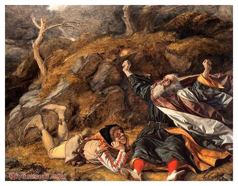 "King Lear and the Fool in the Storm" by William Dyce (1806–1864)