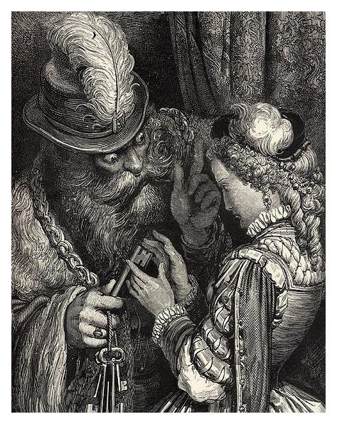 Bluebeard and Judith in an illustration by Gustave Doré for Perrault's tale