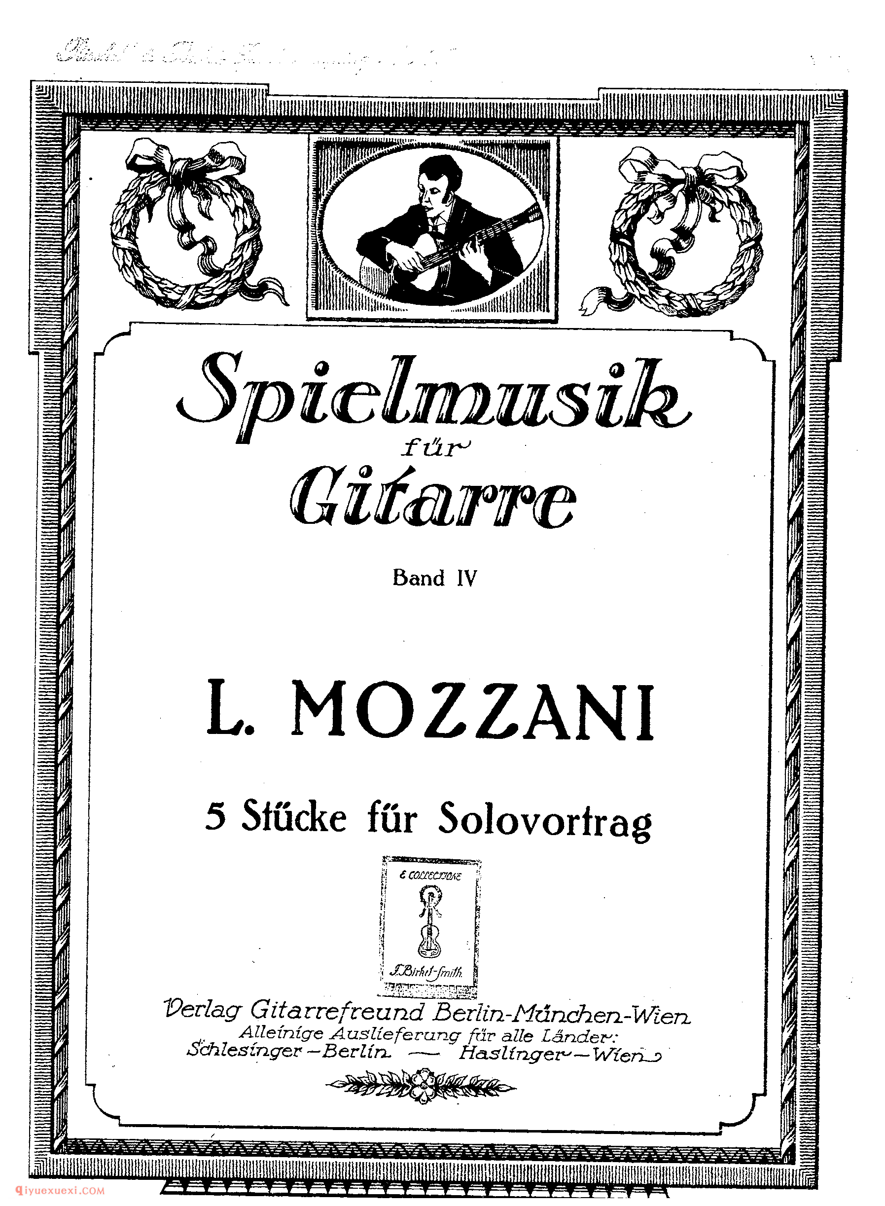 莫扎尼古典吉他作品全集_路易吉·莫扎尼_Luigi Mozzani_吉他乐曲谱大全