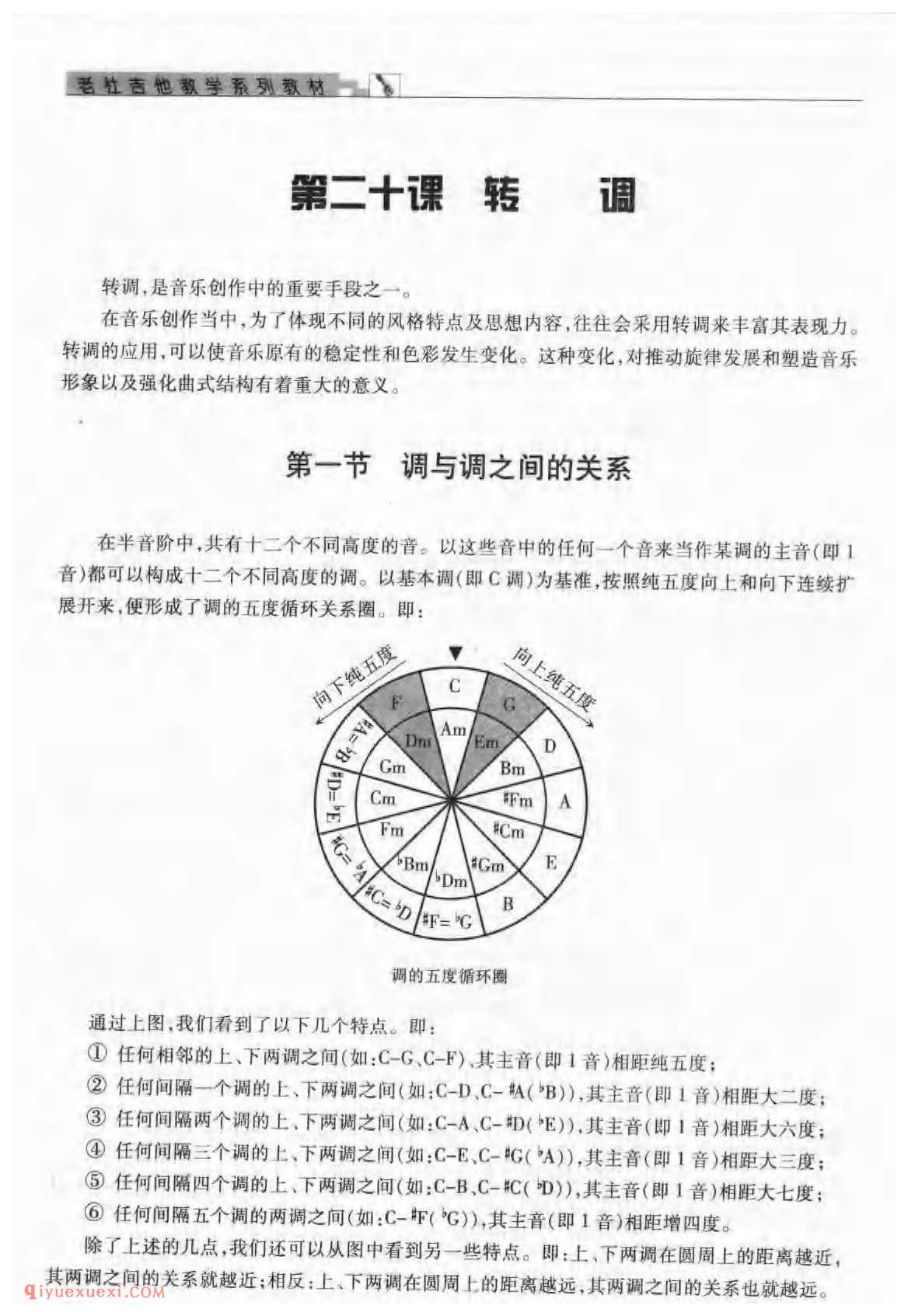 调与调之间的关系_吉他转调教学