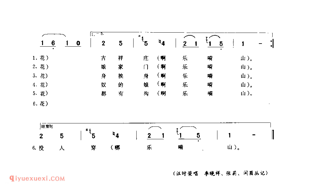 小寡妇回娘家_泌阳县_小调_河南民歌简谱