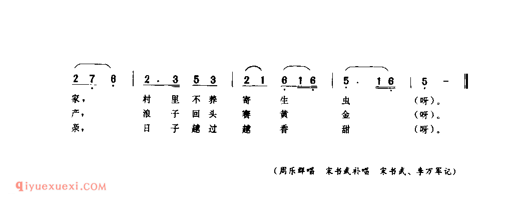 改造二流子_驻马店市_小调_河南民歌简谱