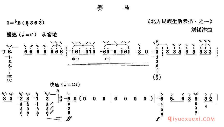 月琴简谱【赛马】