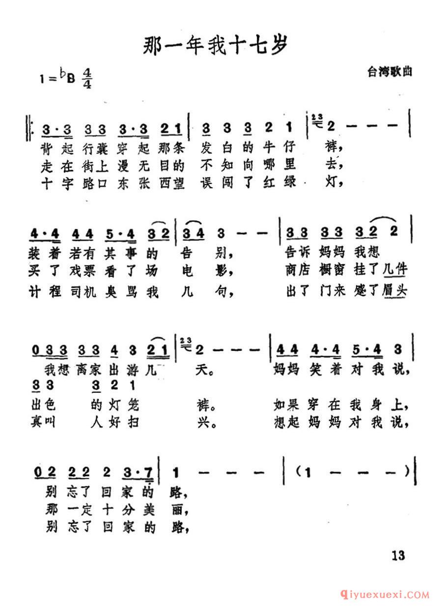 那一年我十七岁