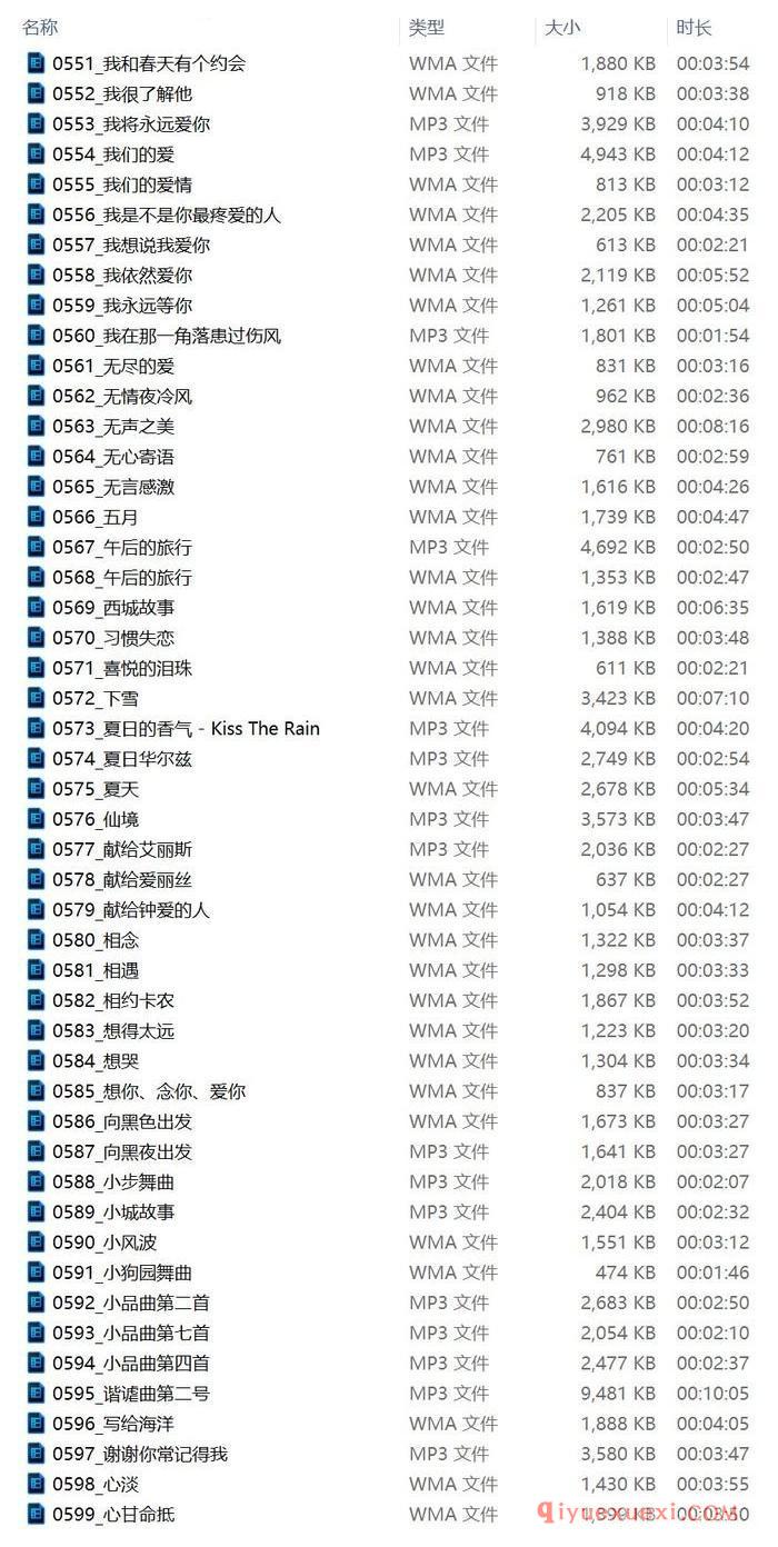 钢琴音乐下载（第008期）100首钢琴音乐下载地址及目录