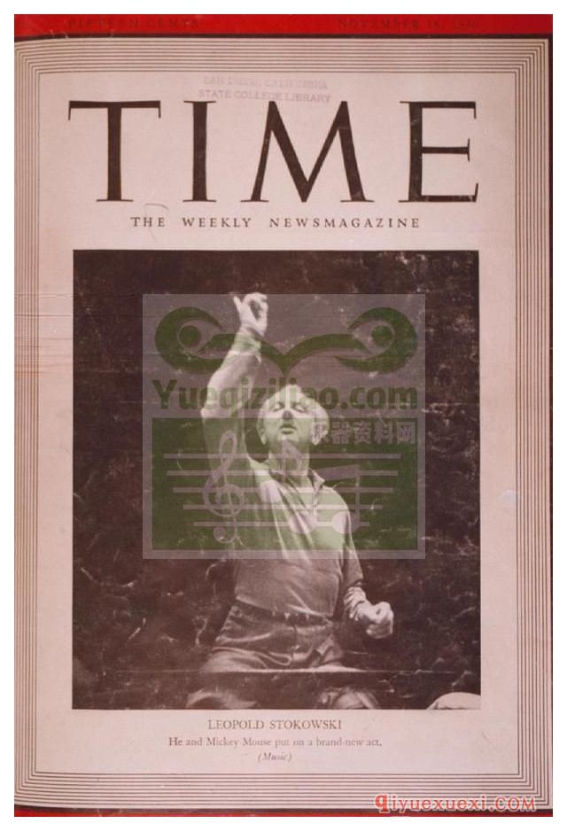 美国《时代》杂志的一期封面，刊登了世界上第一张立体声唱片：1932年Stokowski录制的《Poem of Fire》