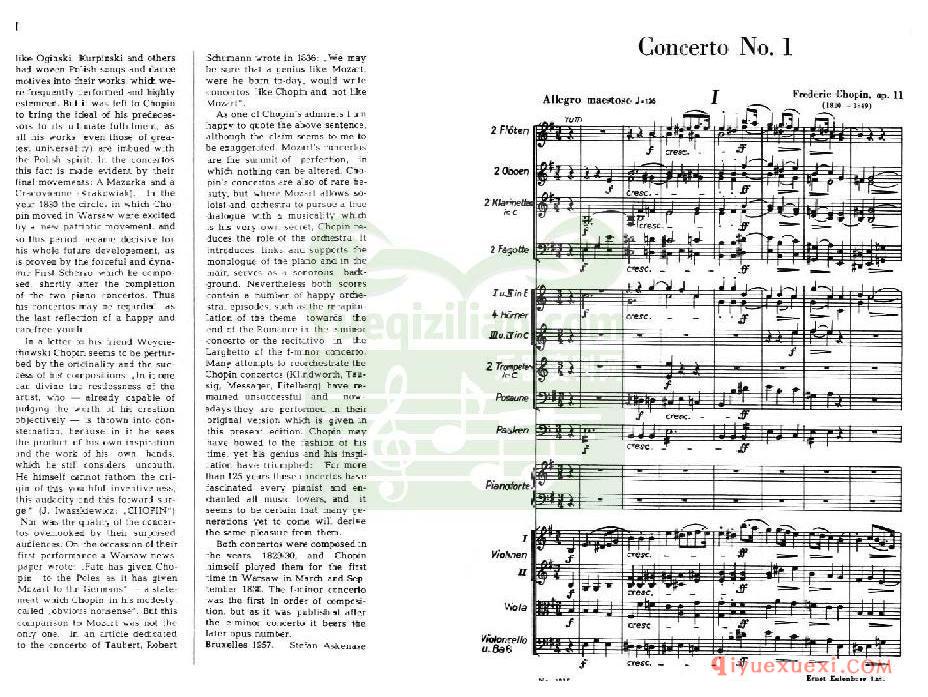 PDF交响乐谱 | 肖邦第一钢琴协奏曲.钢琴协奏曲总谱PDF版