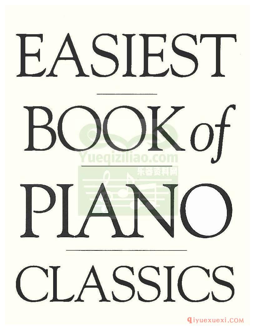 PDF钢琴谱下载 | 最简单的钢琴经典书籍(Easiest book of piano classics)原版电子书