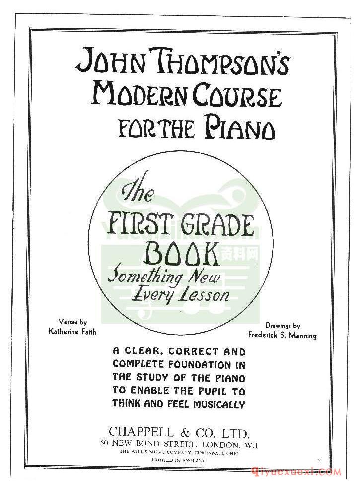 PDF钢琴谱下载 | 汤普森约翰现代钢琴课程一级(Modern Course For Piano 1st Grade)原版电子书